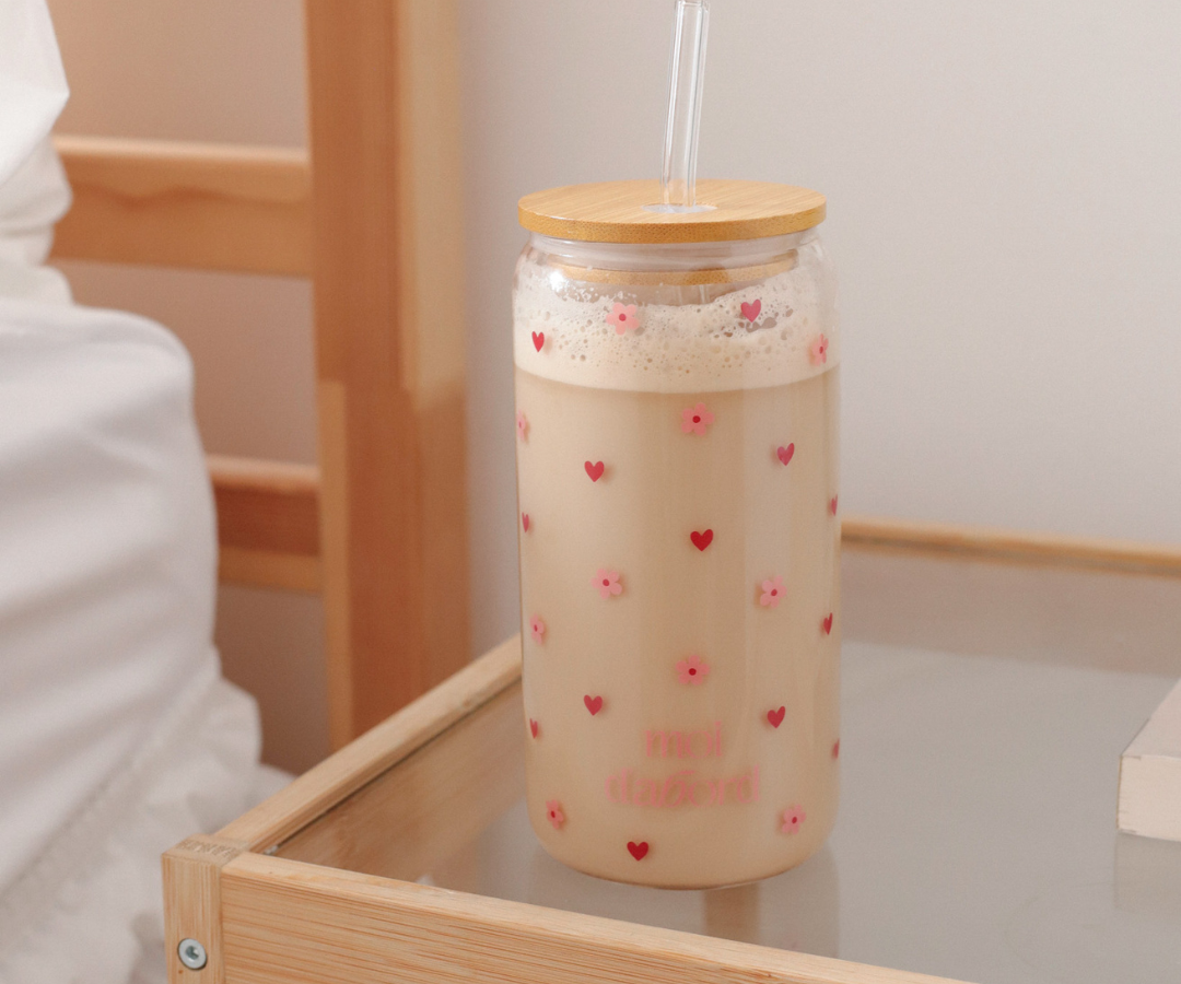 Tumbler en verre Amour florissant