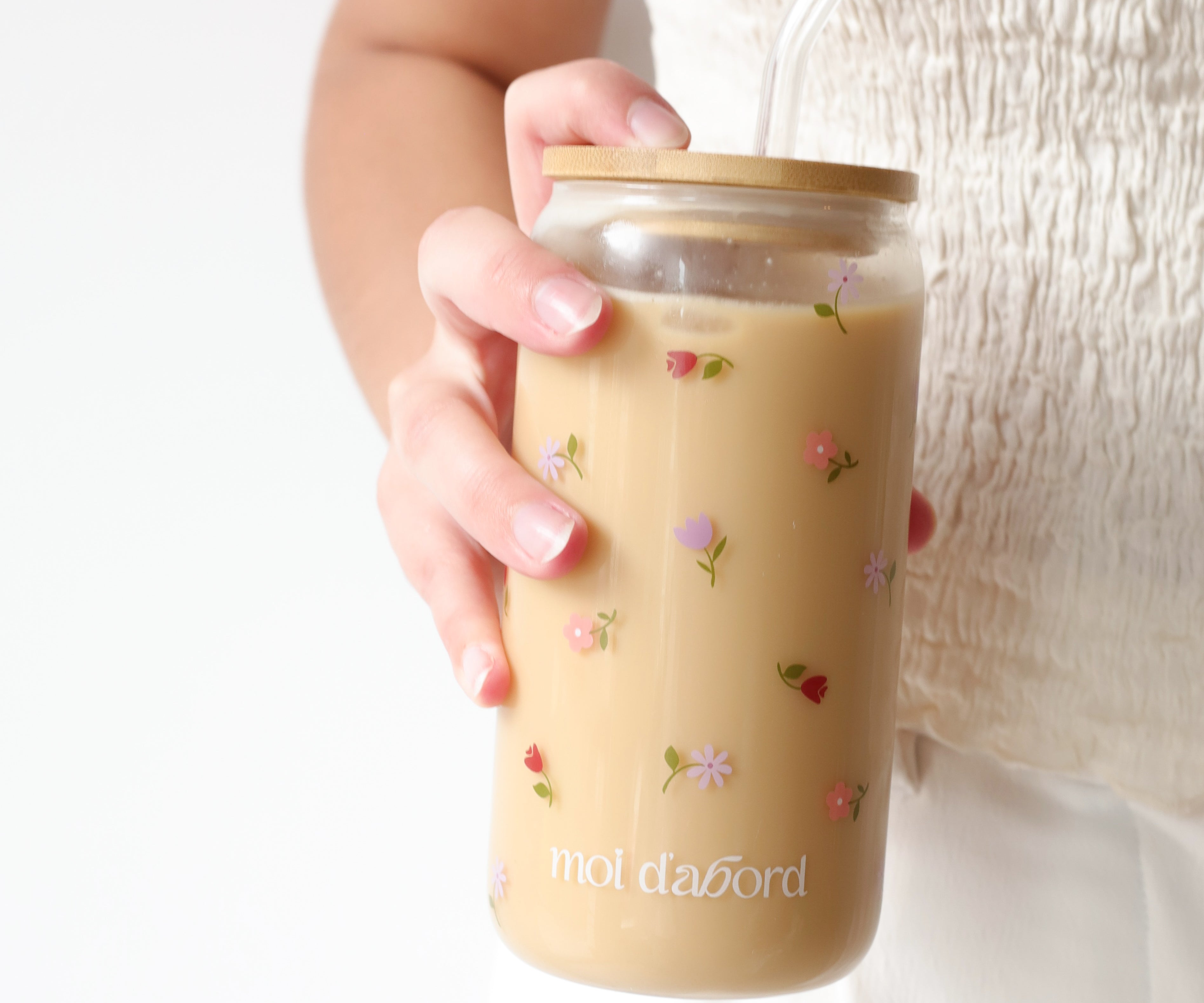 Tumbler en verre Jardin fleuri