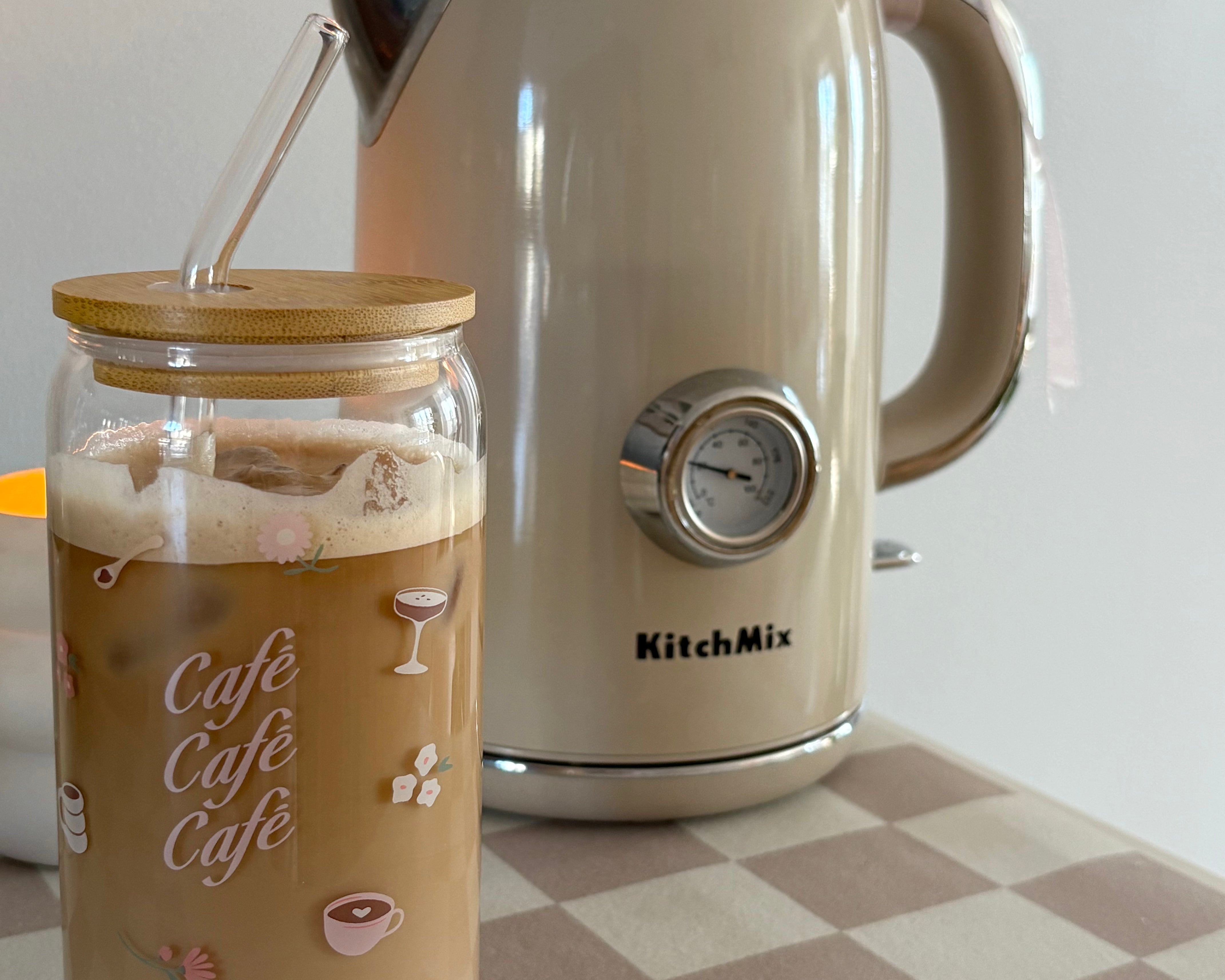 Tumbler en verre Café rose