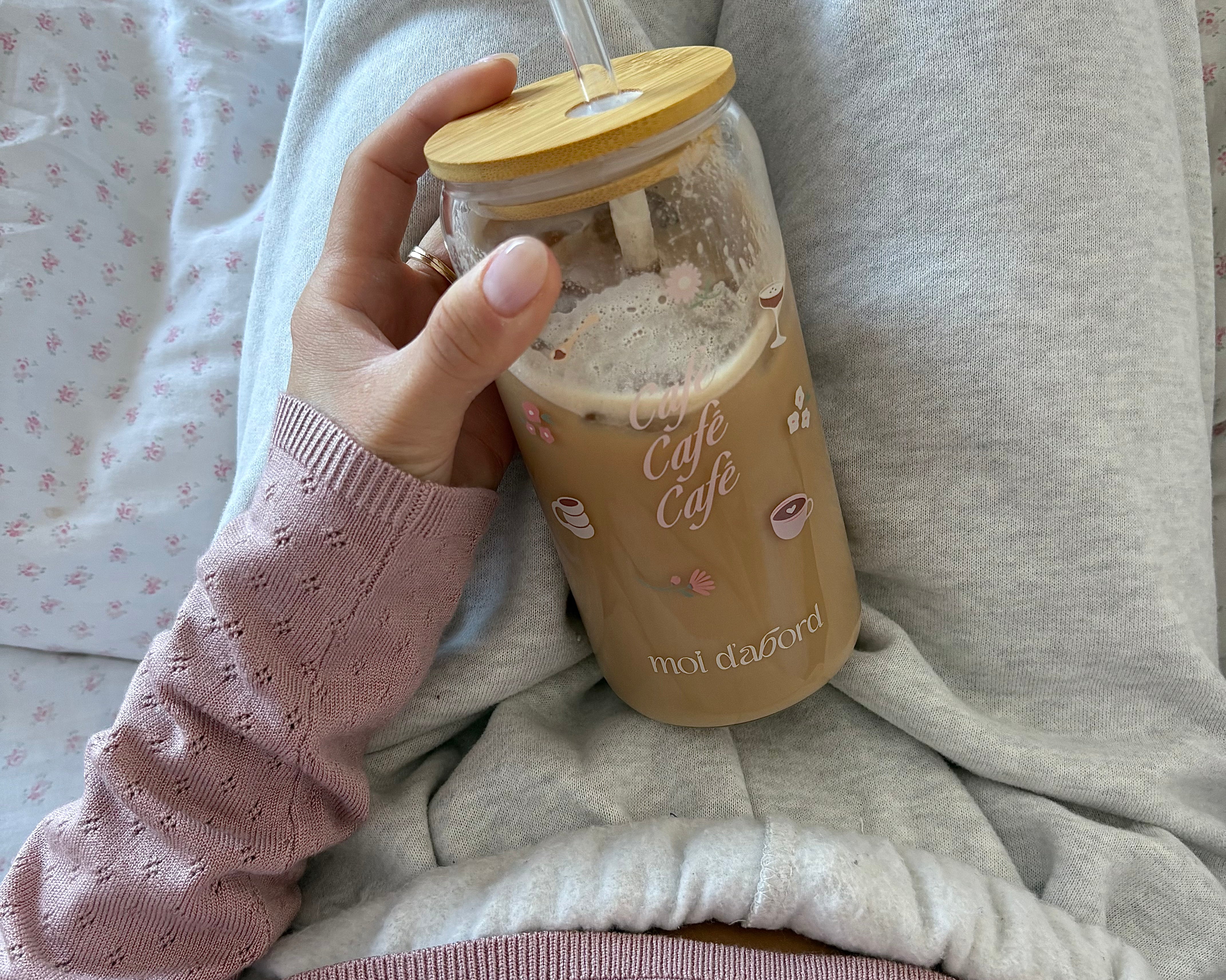Tumbler en verre Café rose