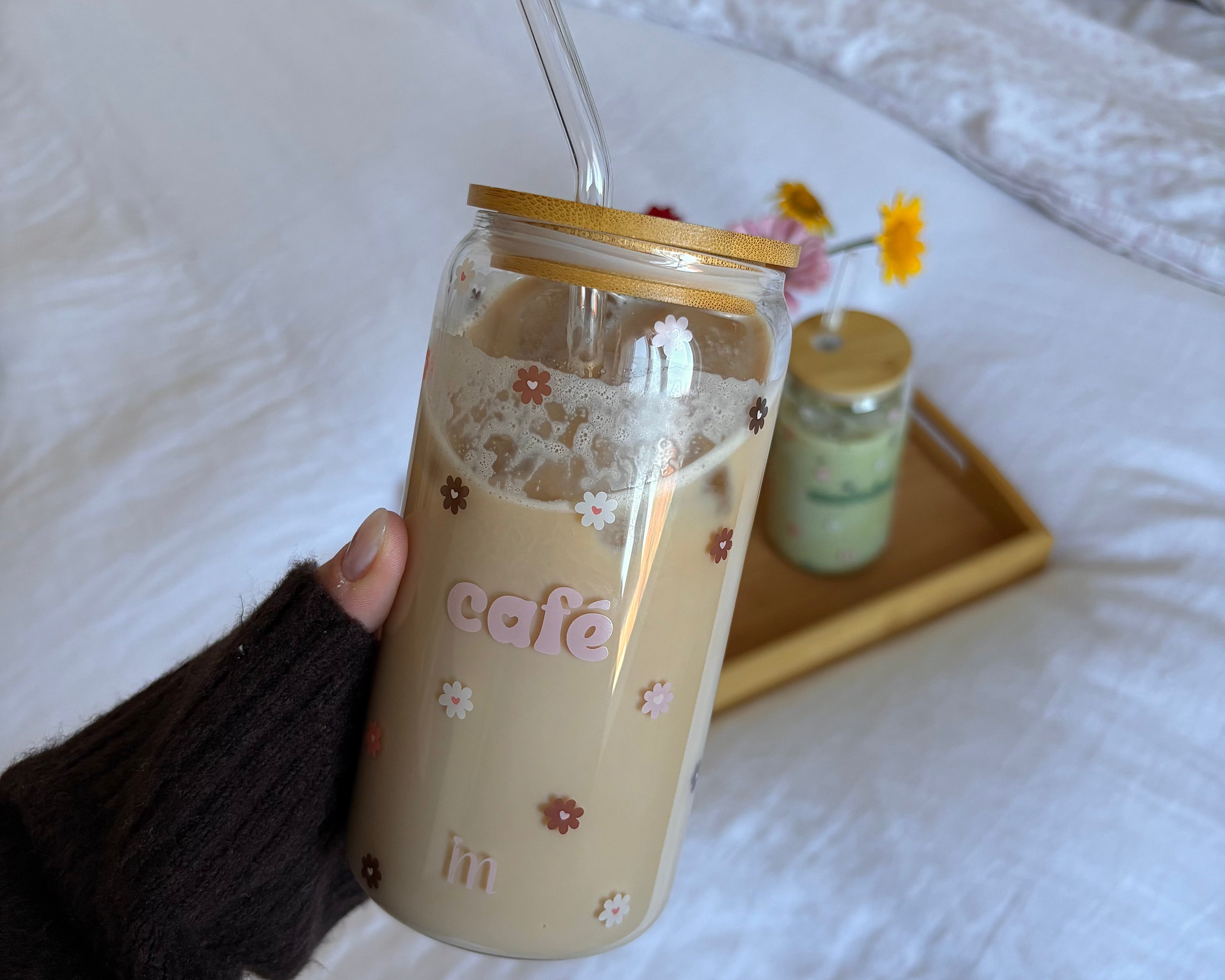 Tumbler en verre D'amour et de café
