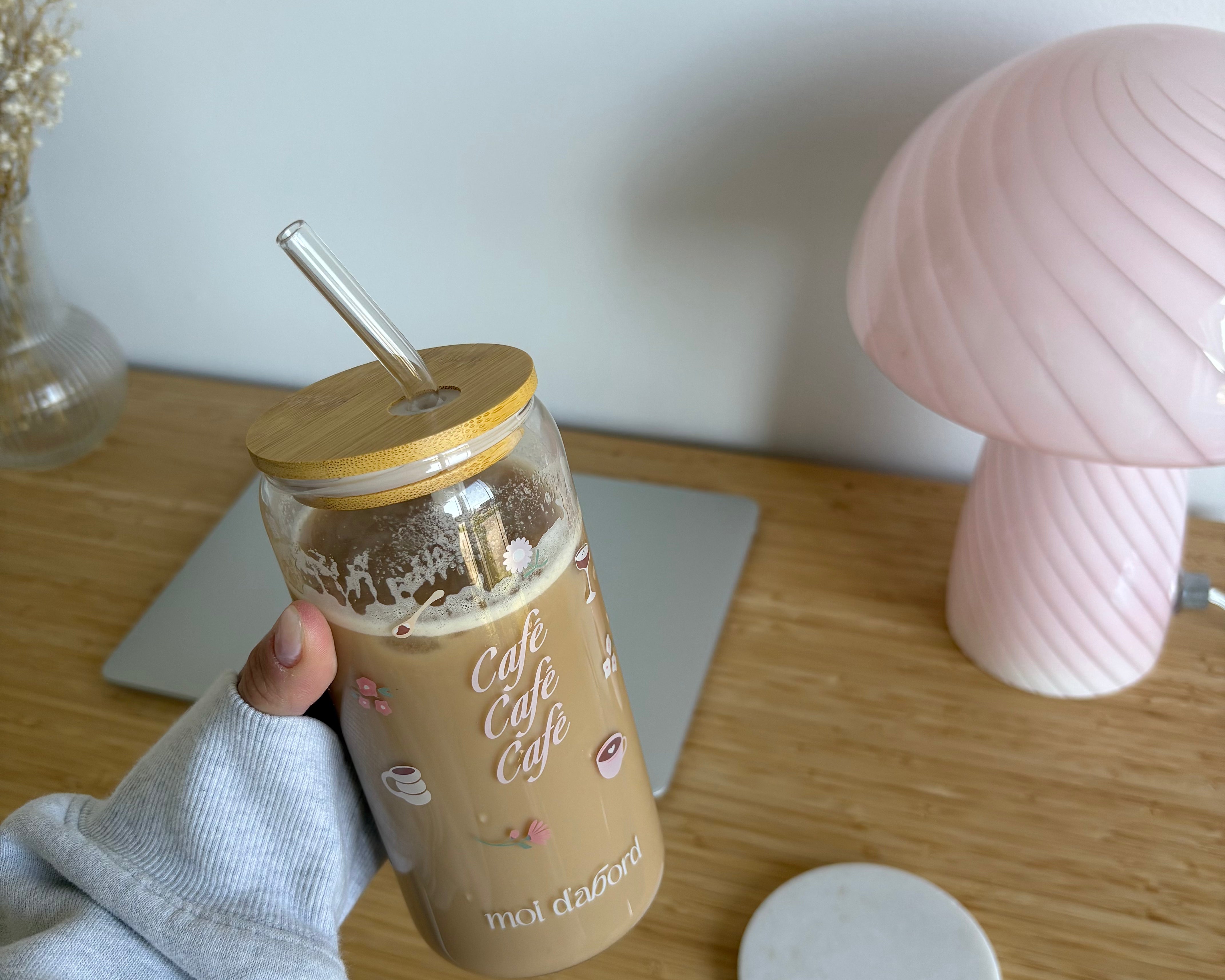 Tumbler en verre Café rose