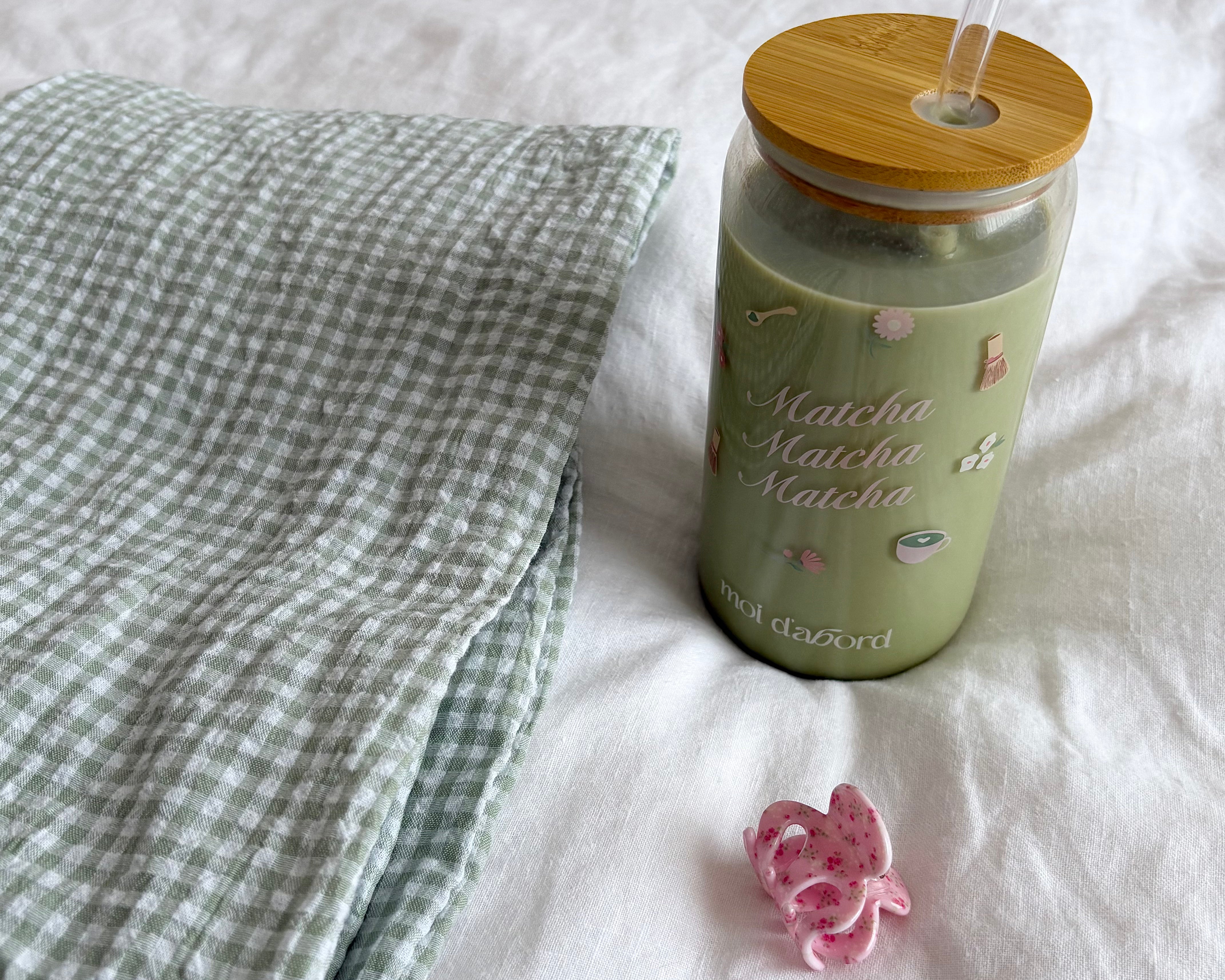 Tumbler en verre Matcha rose