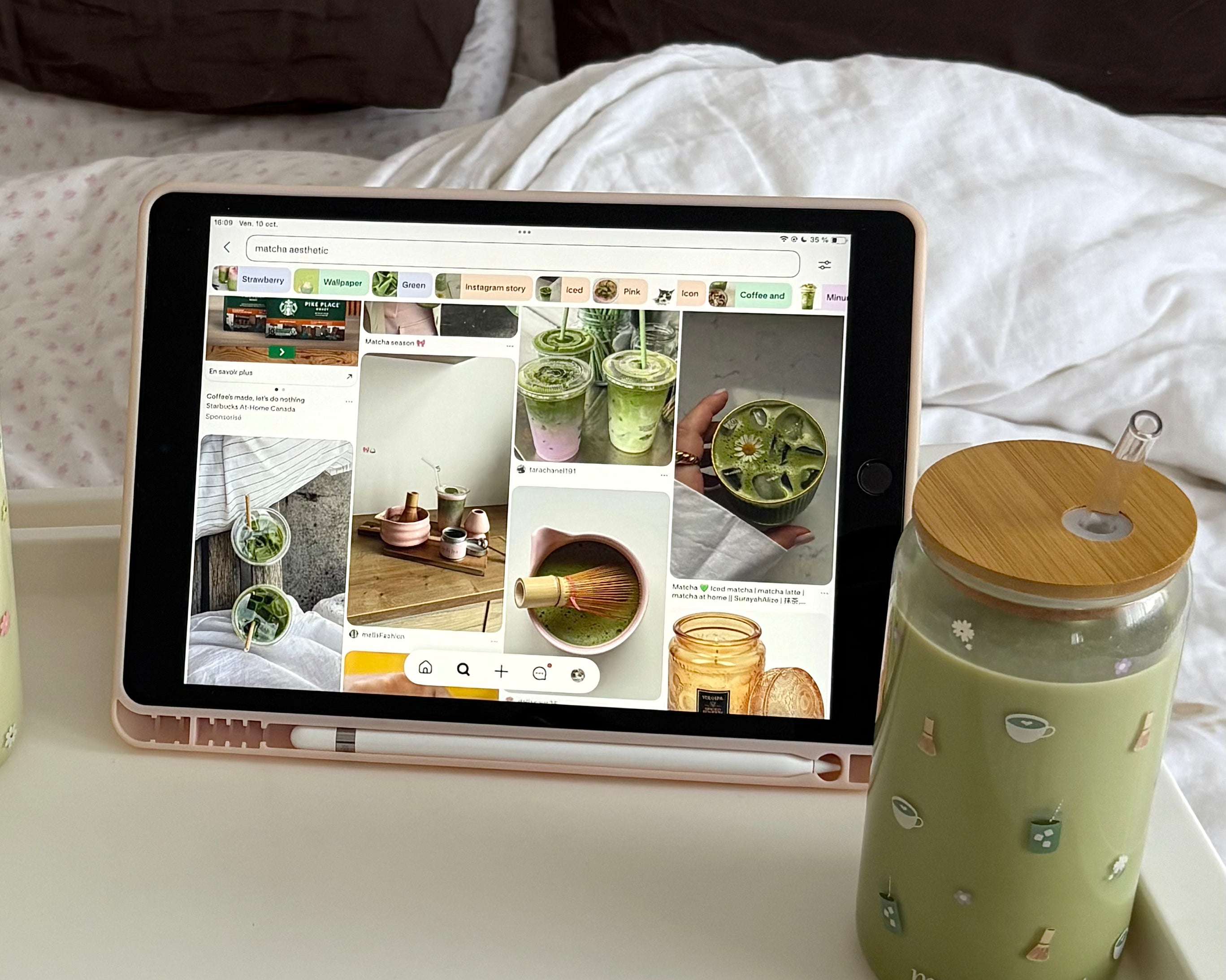 Tumbler en verre Moment matcha