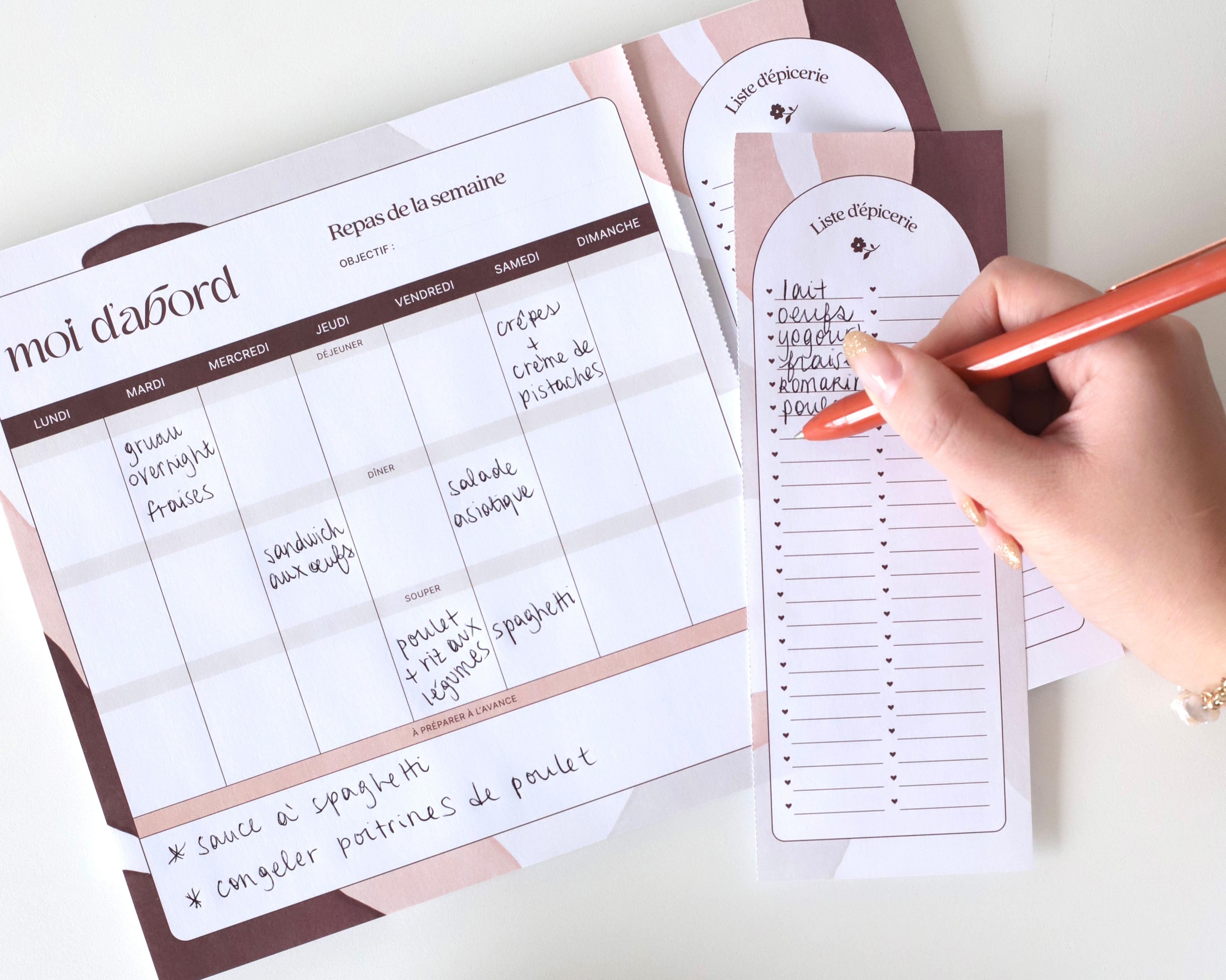 Planificateur de repas aimanté