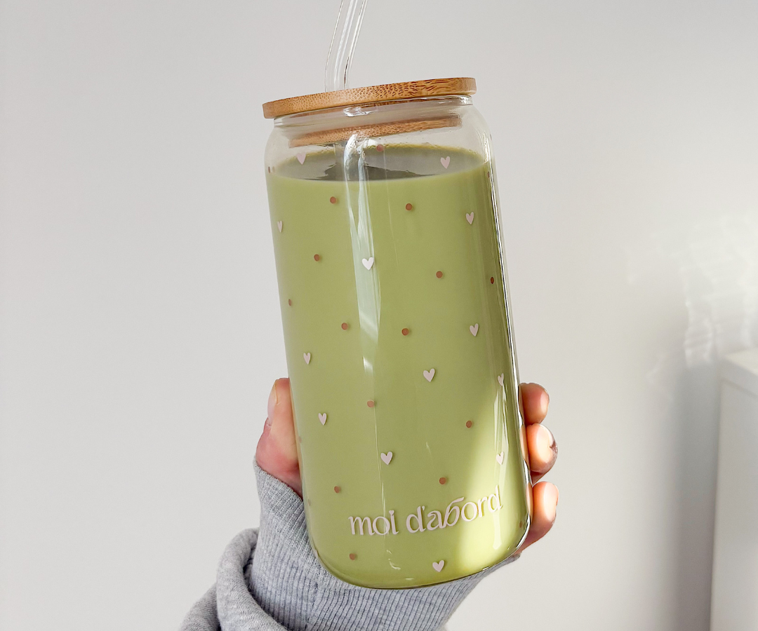 Tumbler en verre Amour picoté