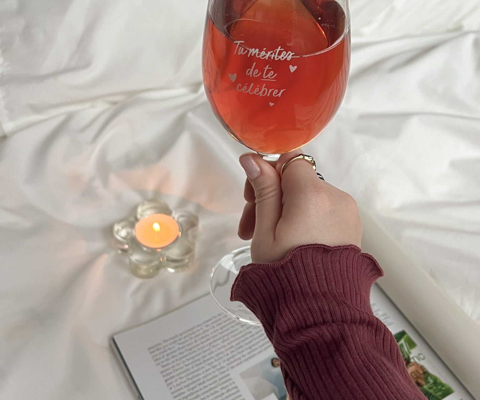Verre à vin avec citation SELF-LOVE