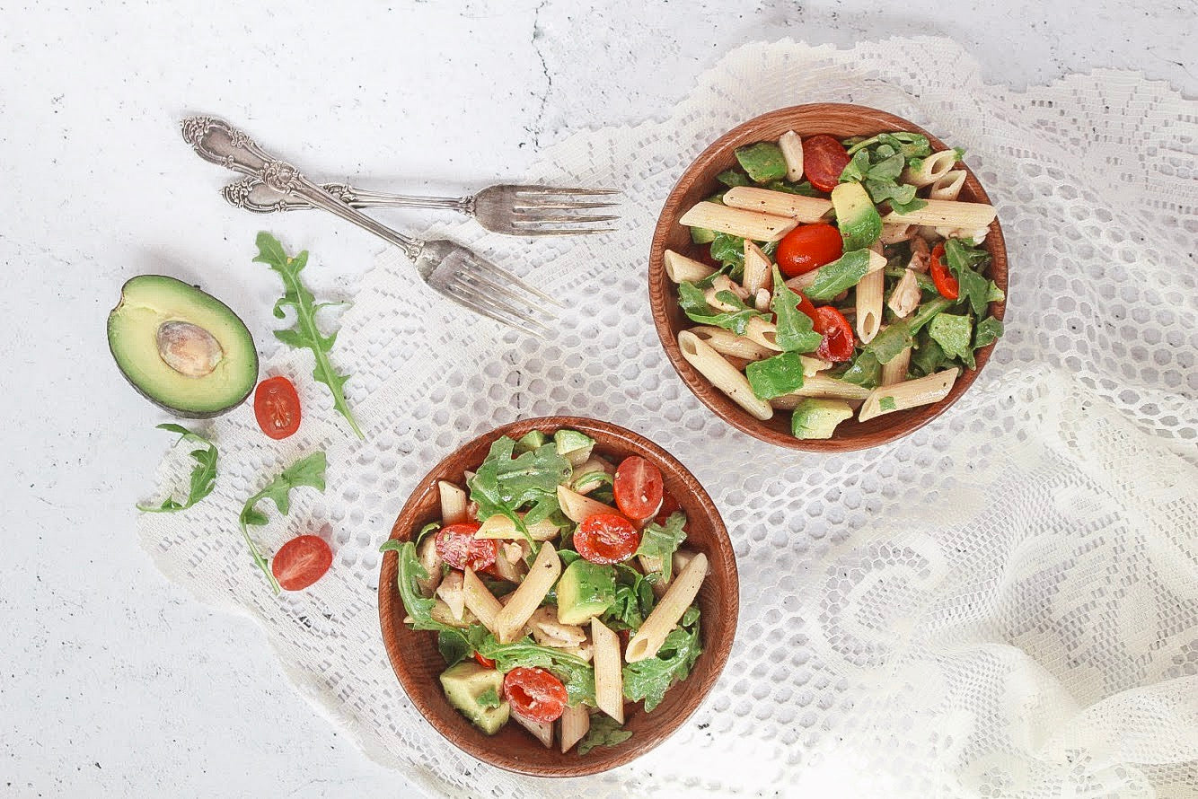 Salade de pâtes et vinaigrette balsamique