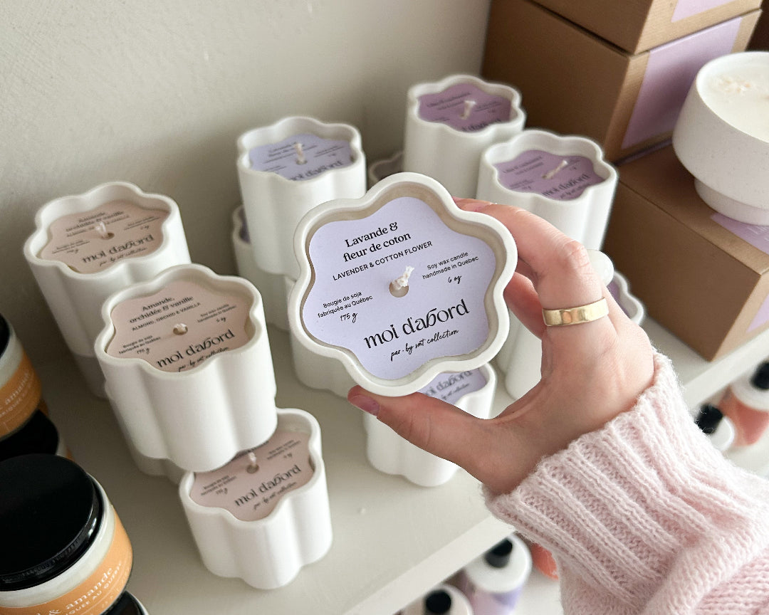 Bougie de soja fleur - Lavande & fleur de coton