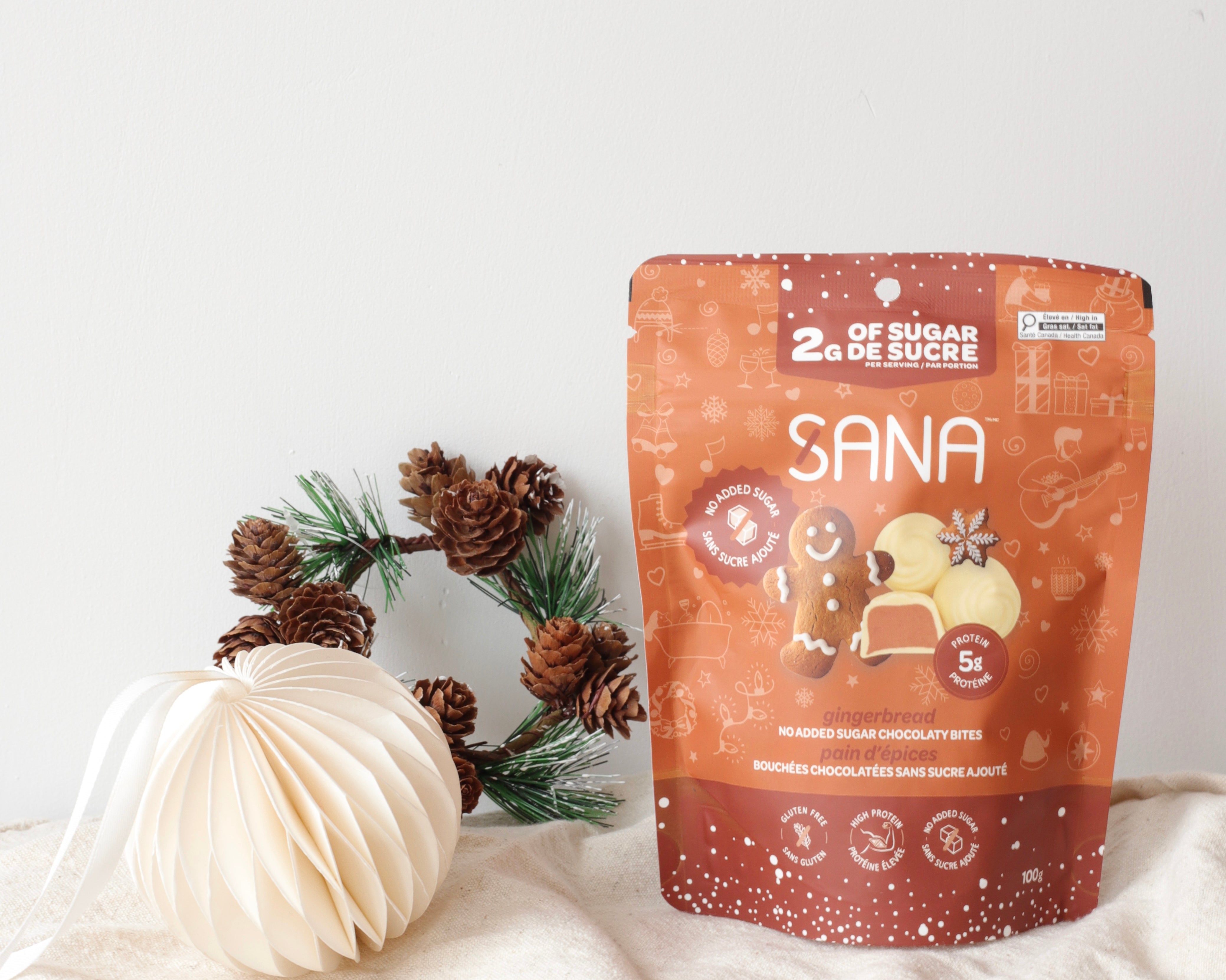 Bouchées chocolatées blancs pain d'épices - Sana