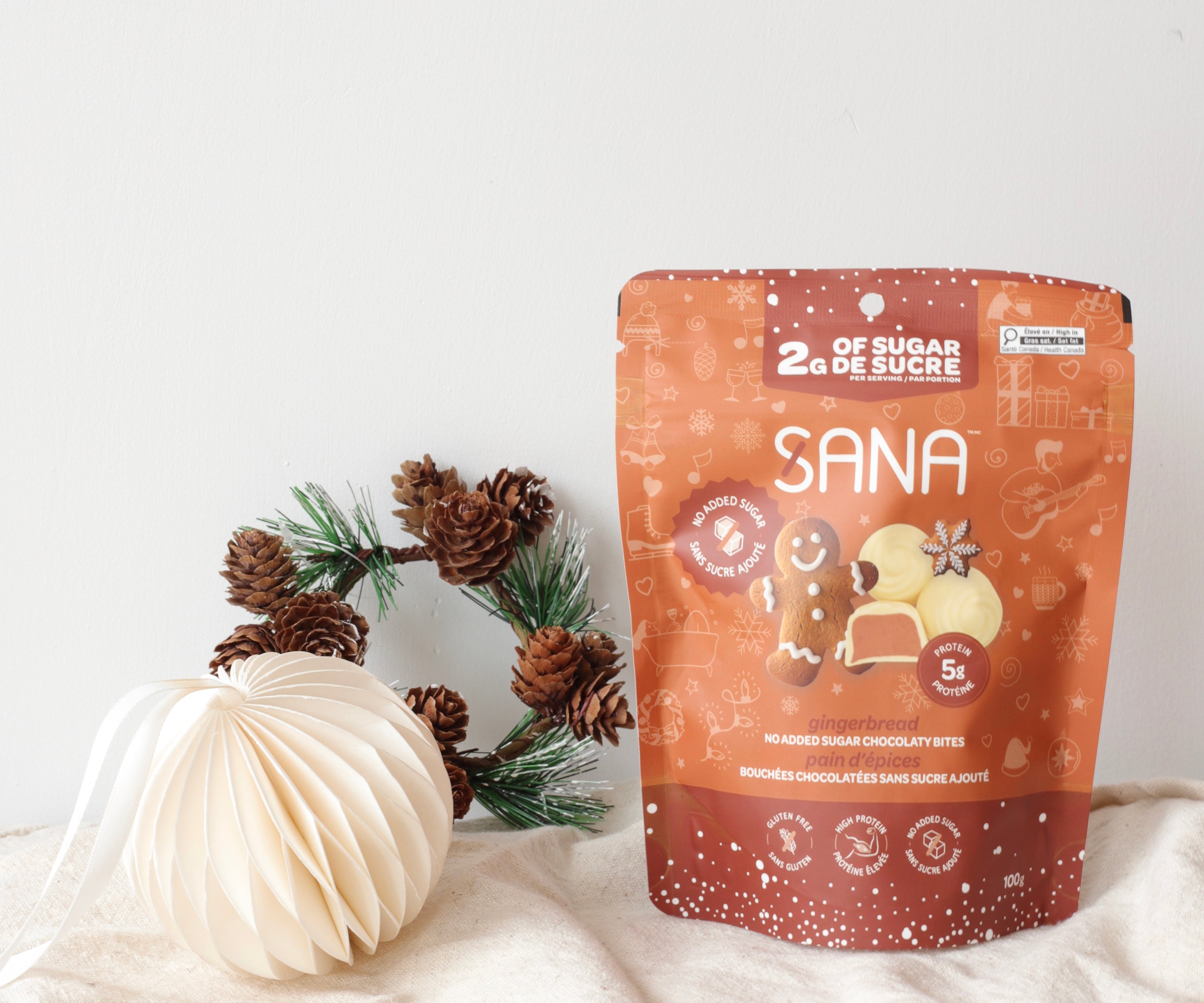 Bouchées chocolatées blancs pain d'épices - Sana