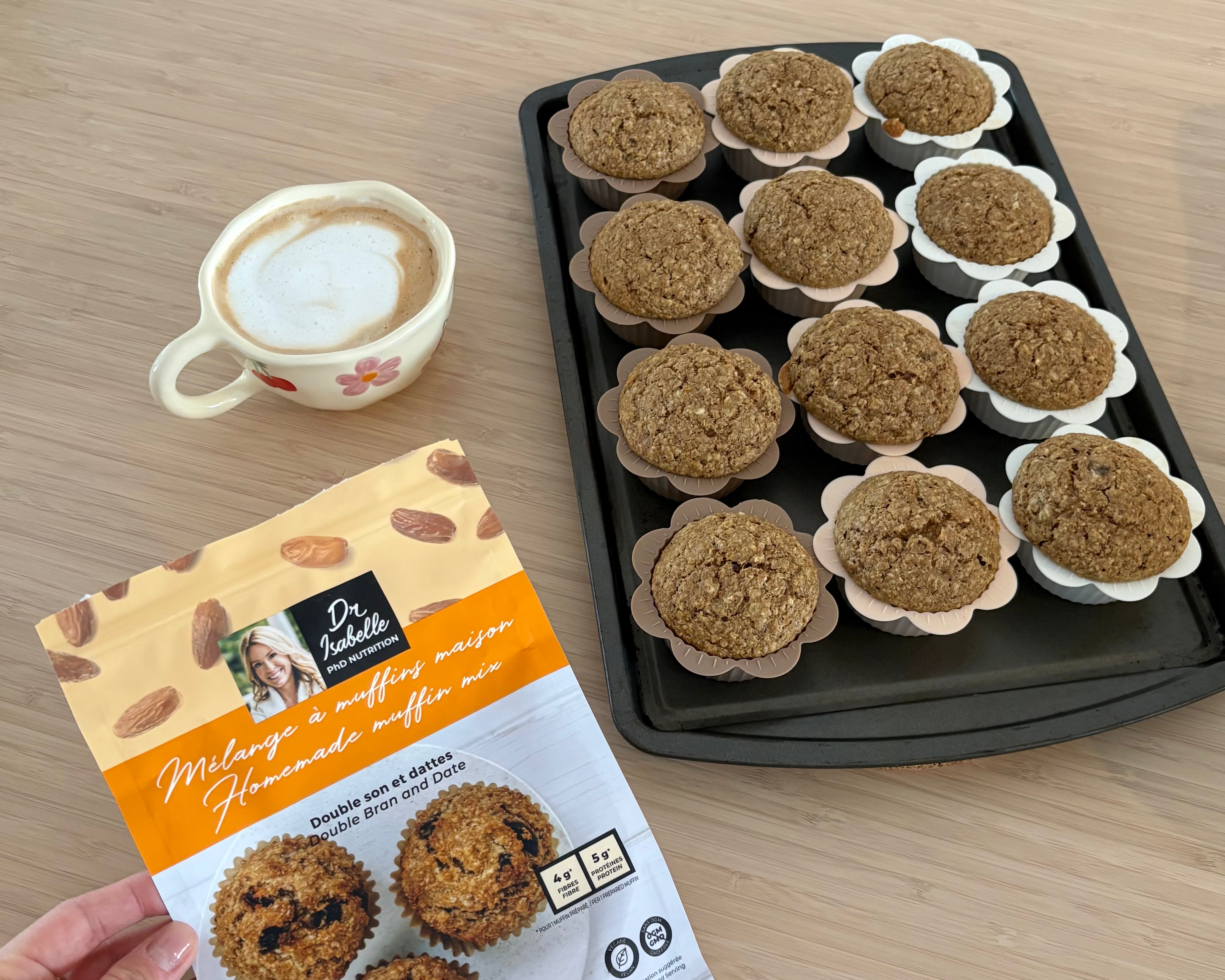 Mélange à muffins double son et dattes  – Isabelle Huot