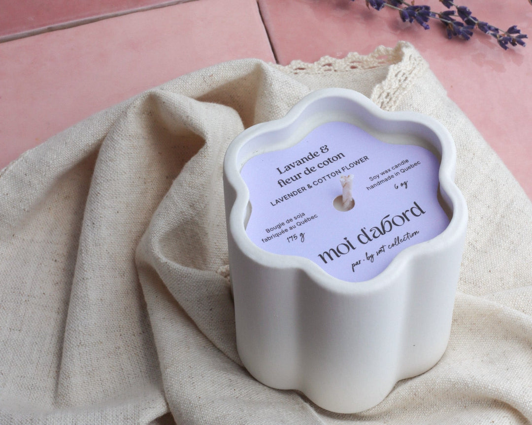Bougie de soja fleur - Lavande & fleur de coton