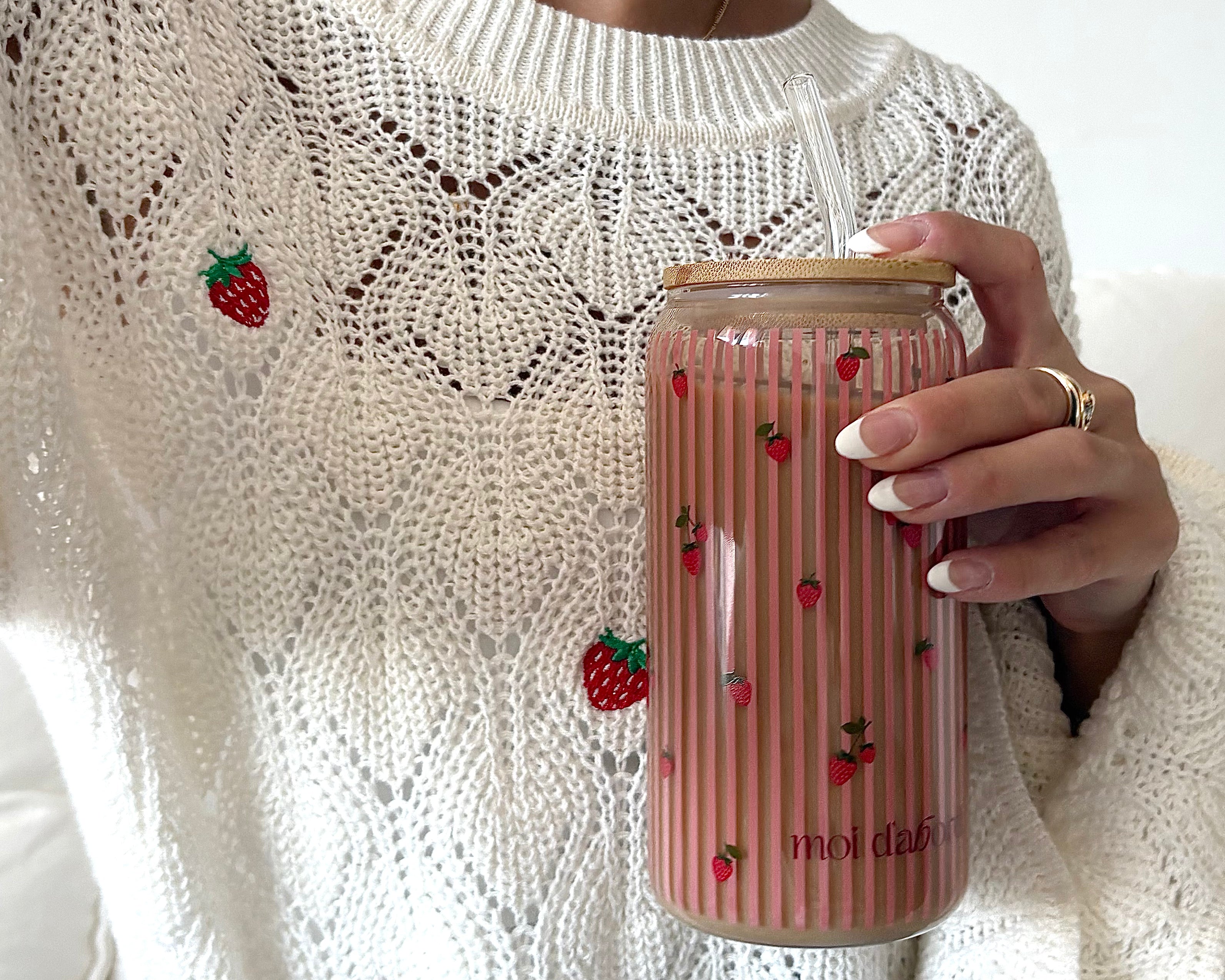 Tumbler en verre Pique-nique de fraises