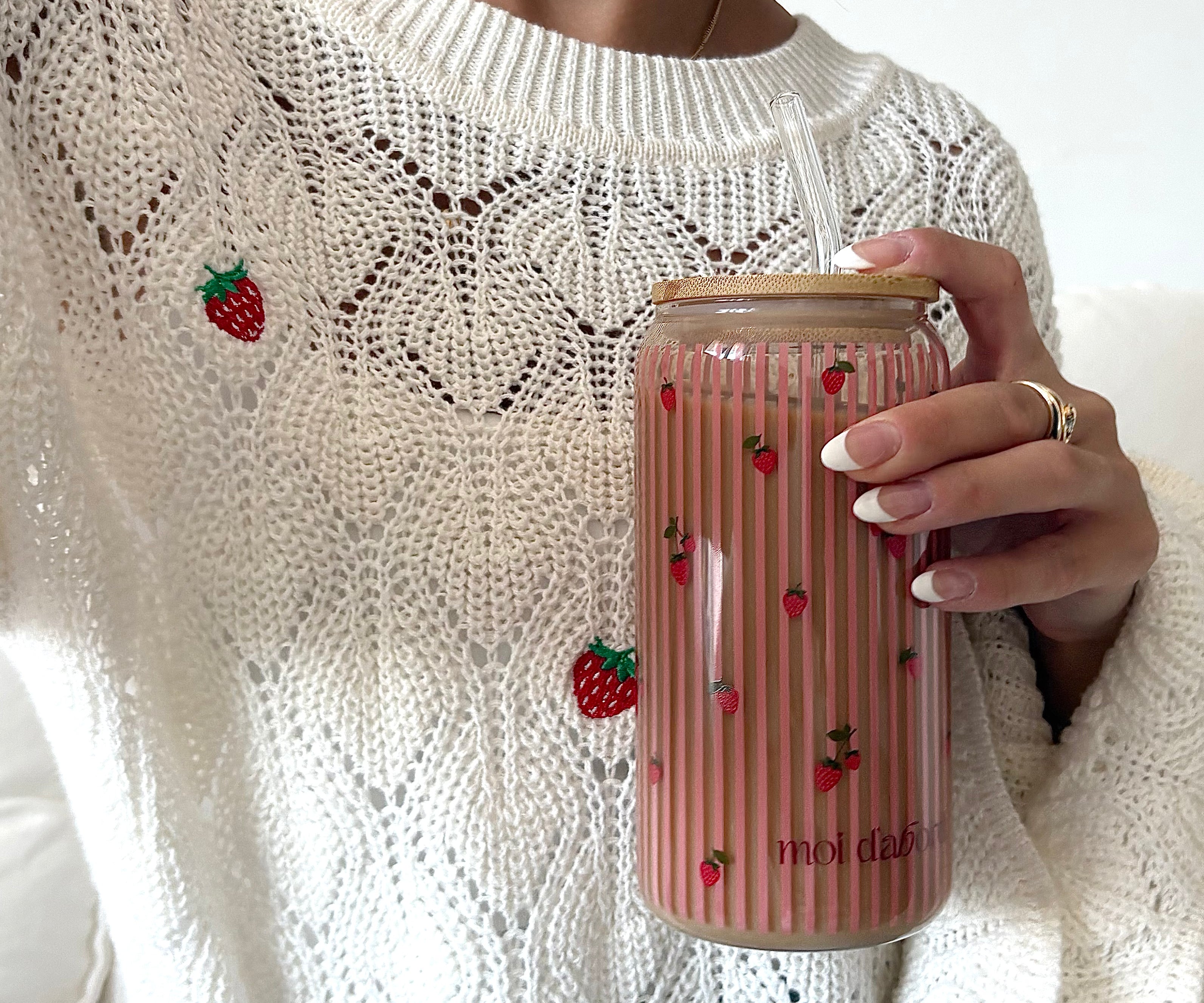 Tumbler en verre Pique-nique de fraises