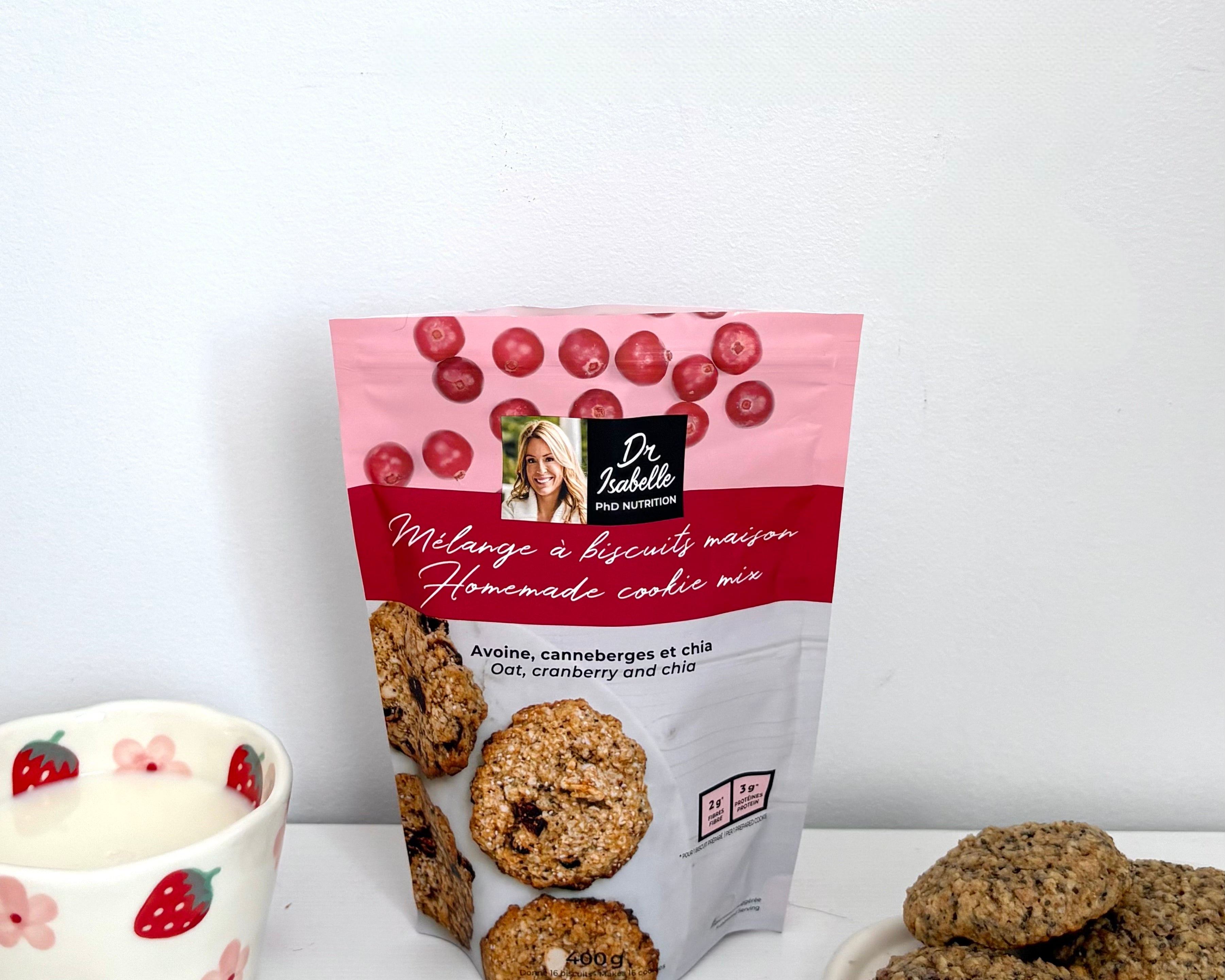 Mélange à biscuits avoine, canneberges et chia - Isabelle Huot