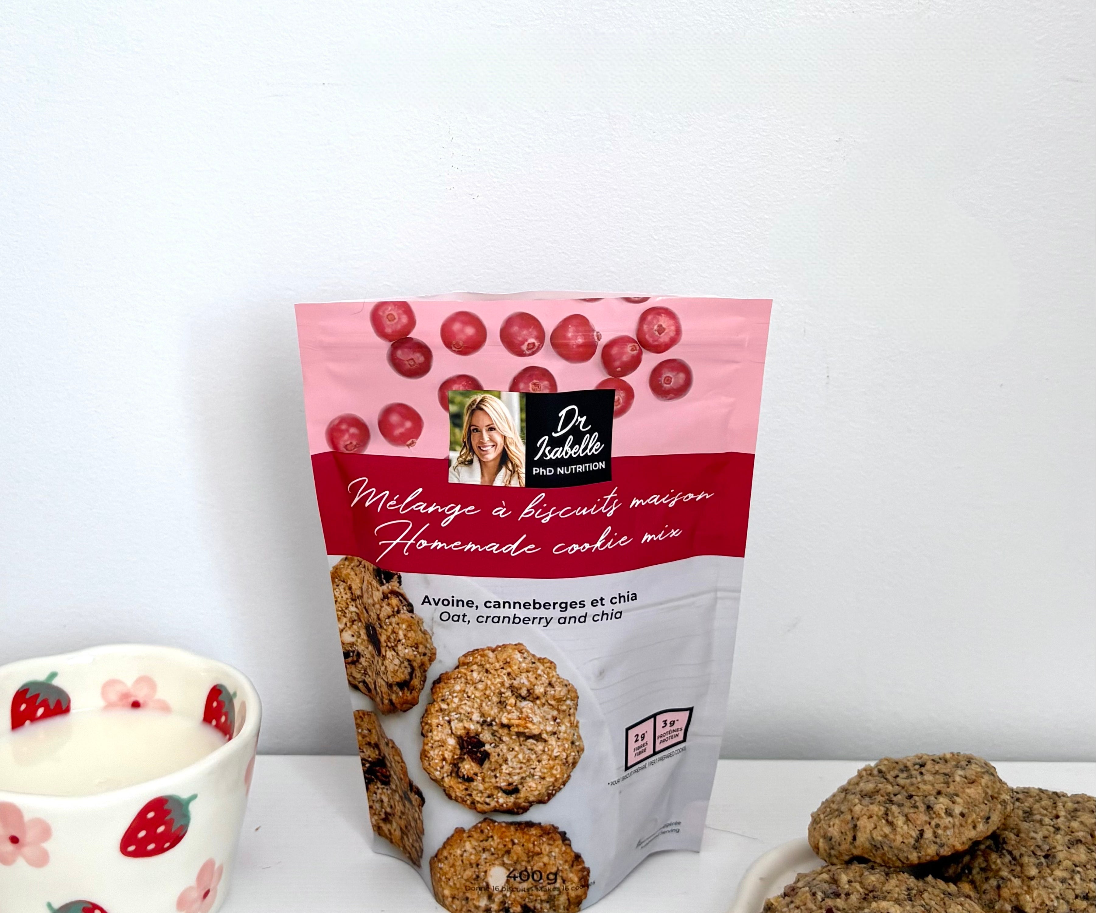 Mélange à biscuits avoine, canneberges et chia - Isabelle Huot