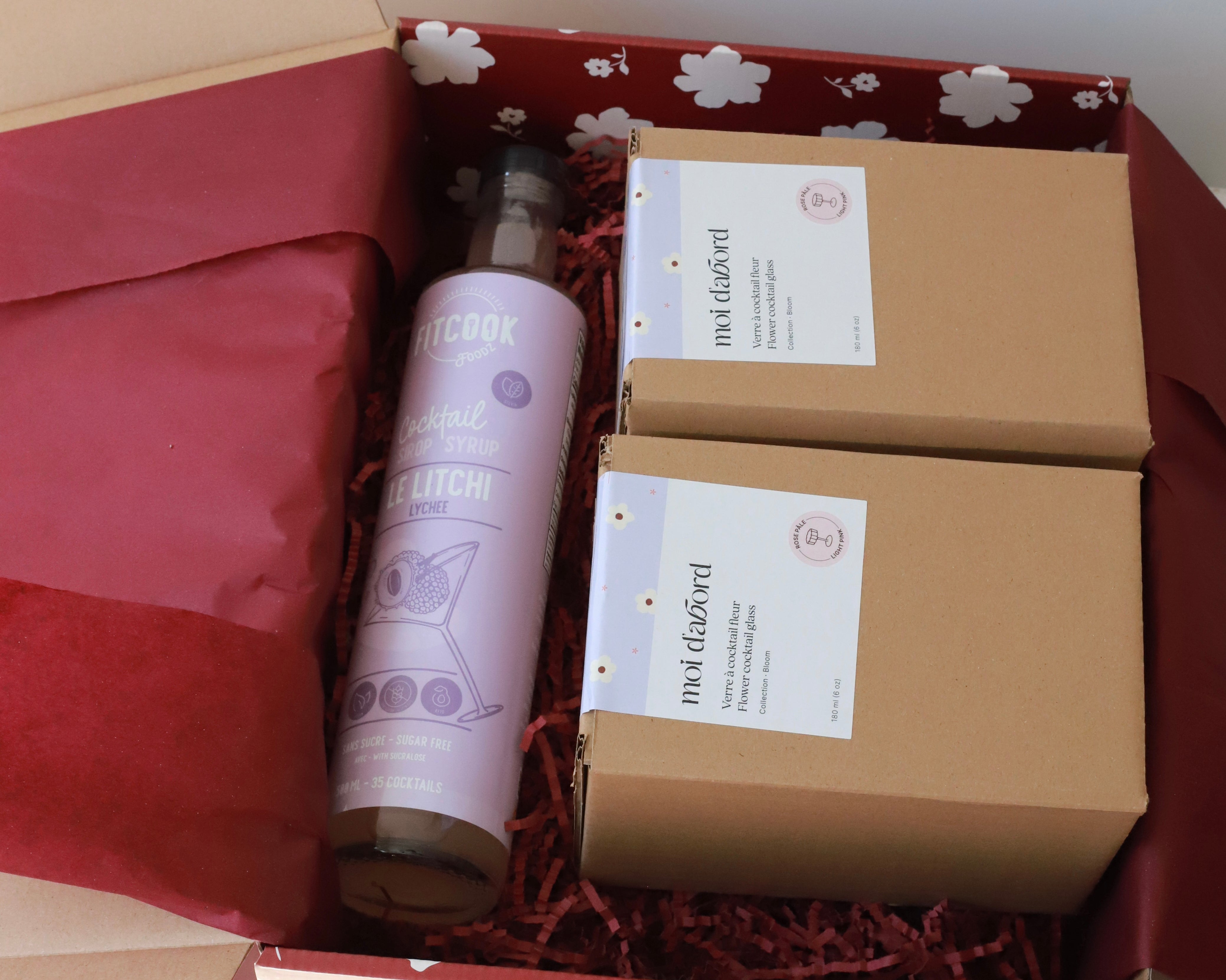 Boîte cadeau - Cocktail rose