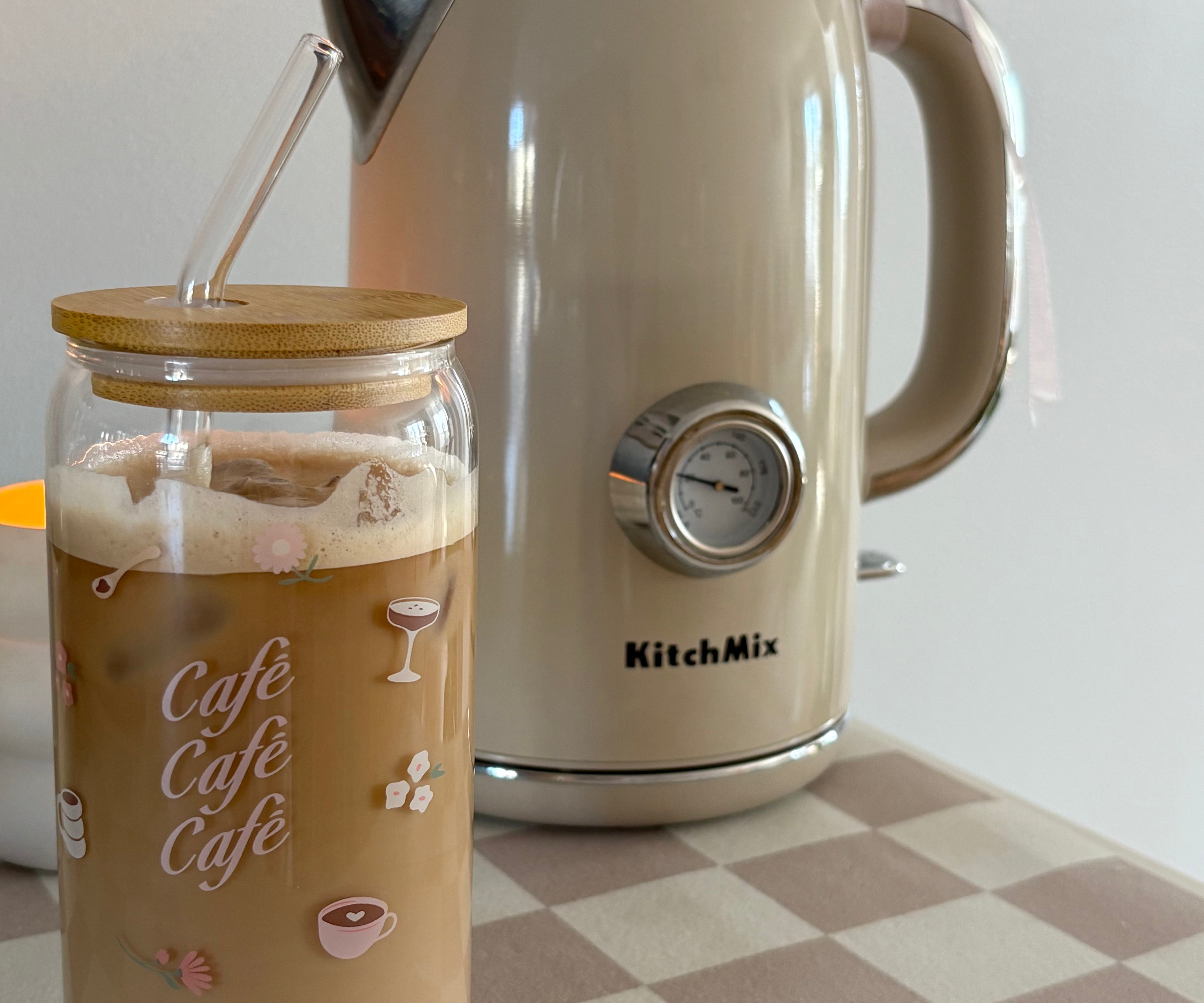 Tumbler en verre Café rose