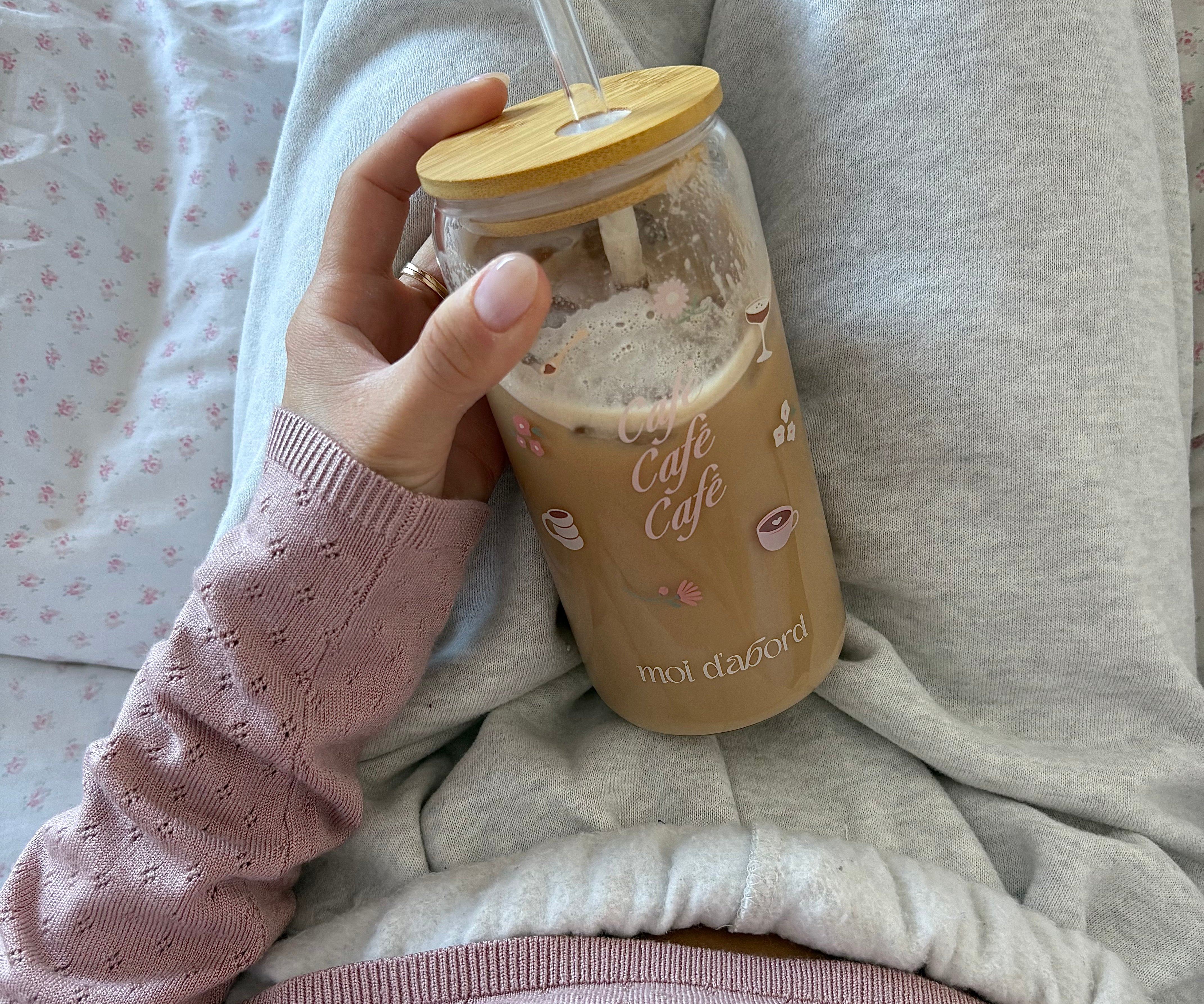 Tumbler en verre Café rose