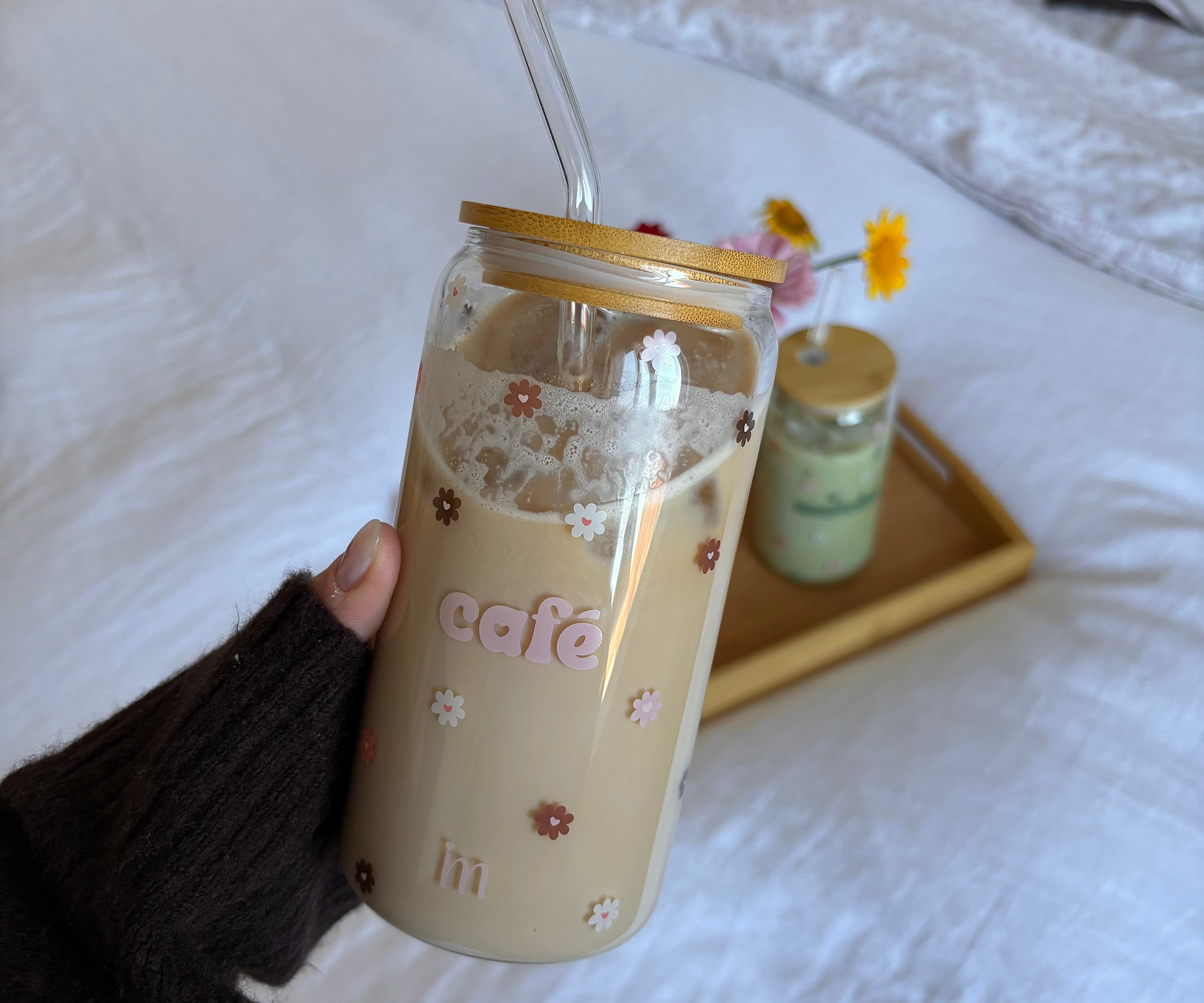 Tumbler en verre D'amour et de café