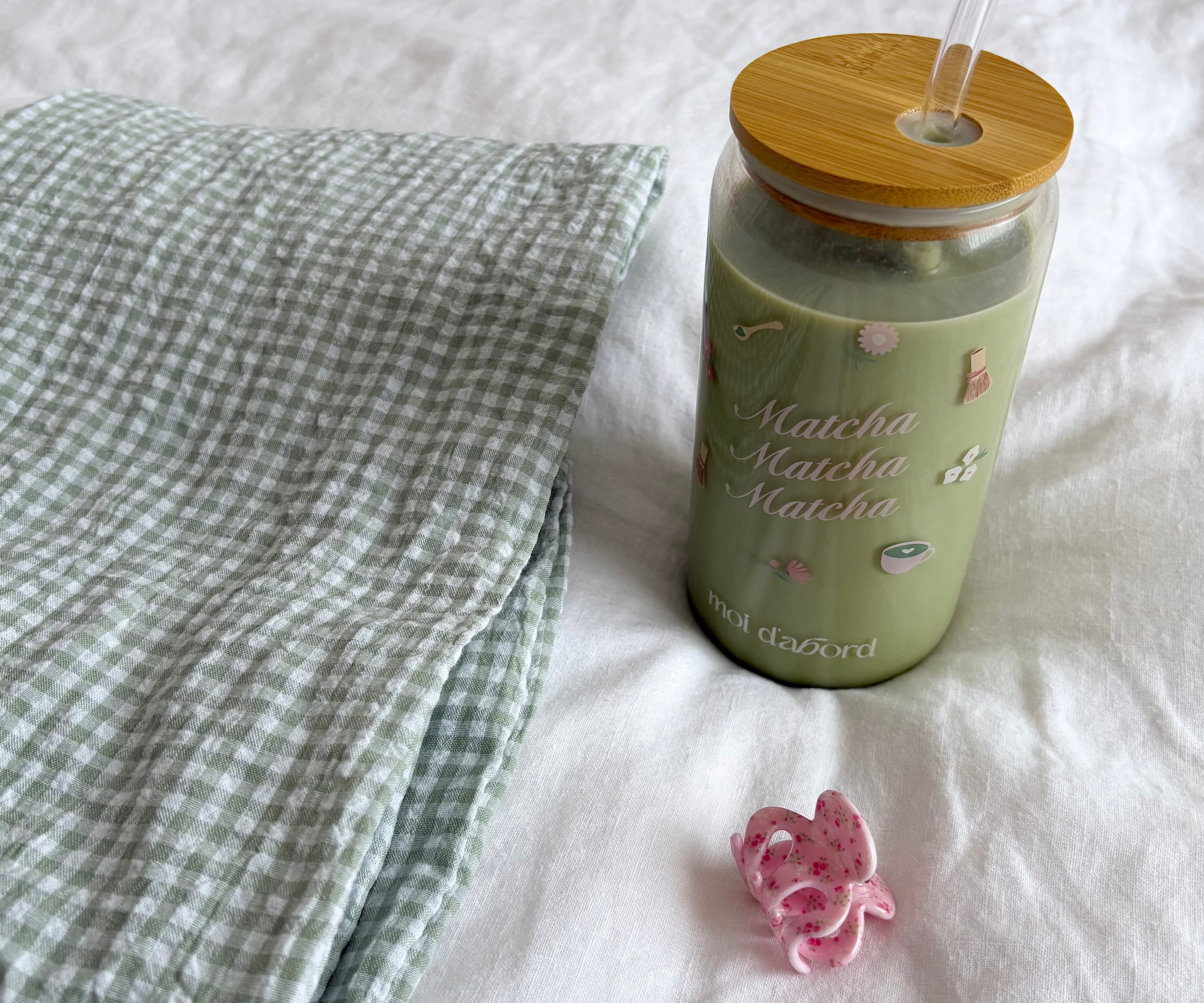 Tumbler en verre Matcha rose