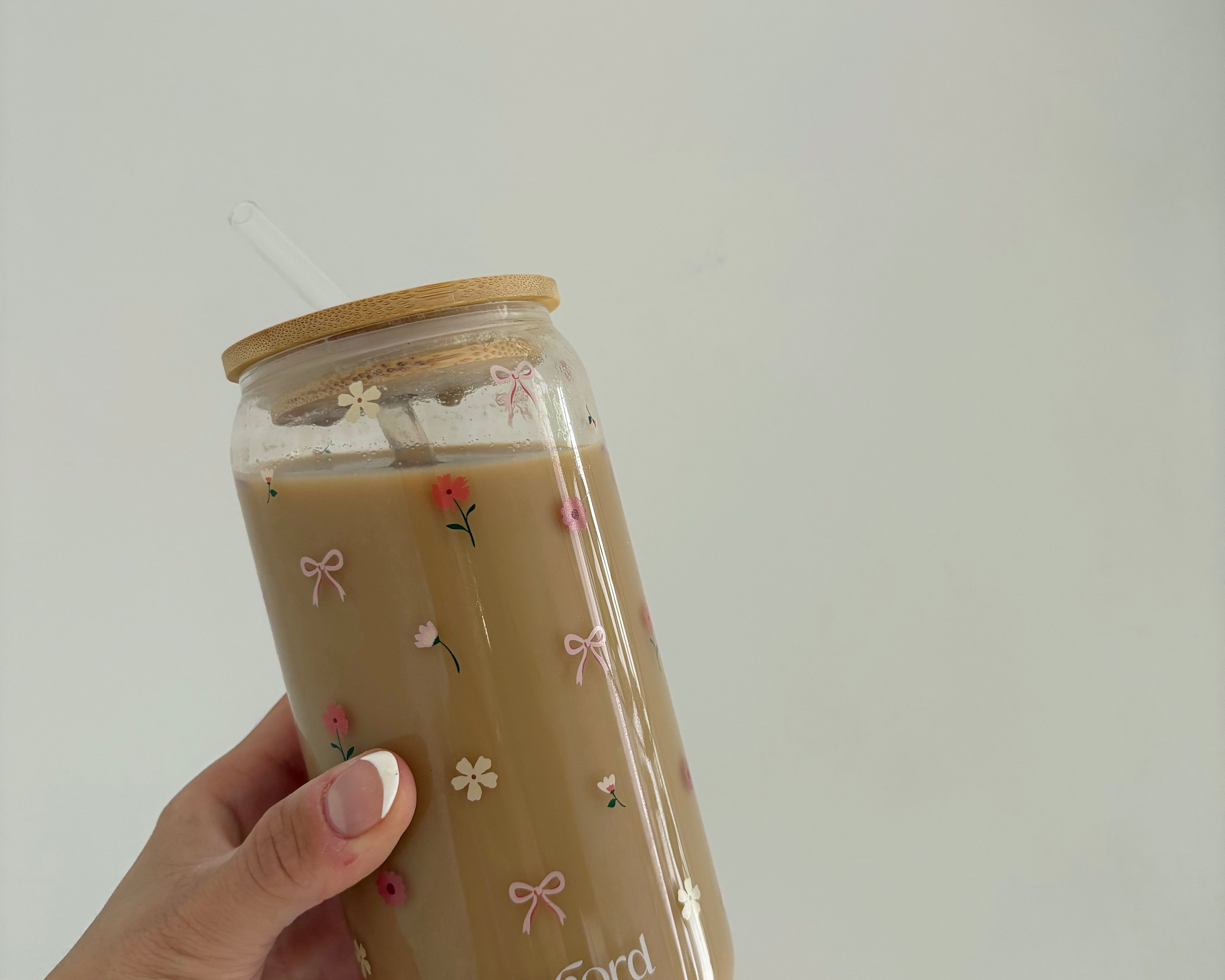 Tumbler en verre Fleurs & boucles