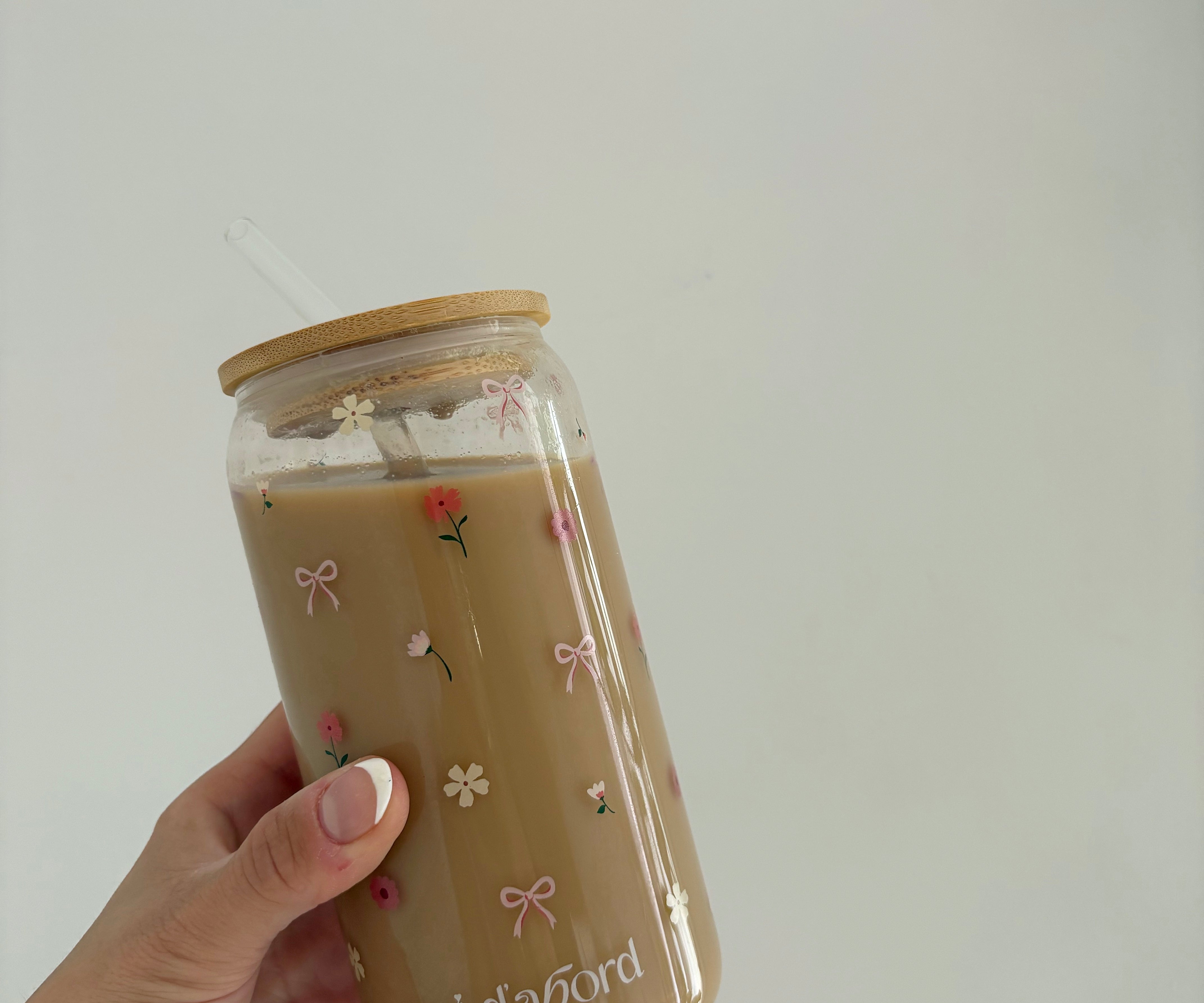 Tumbler en verre Fleurs & boucles