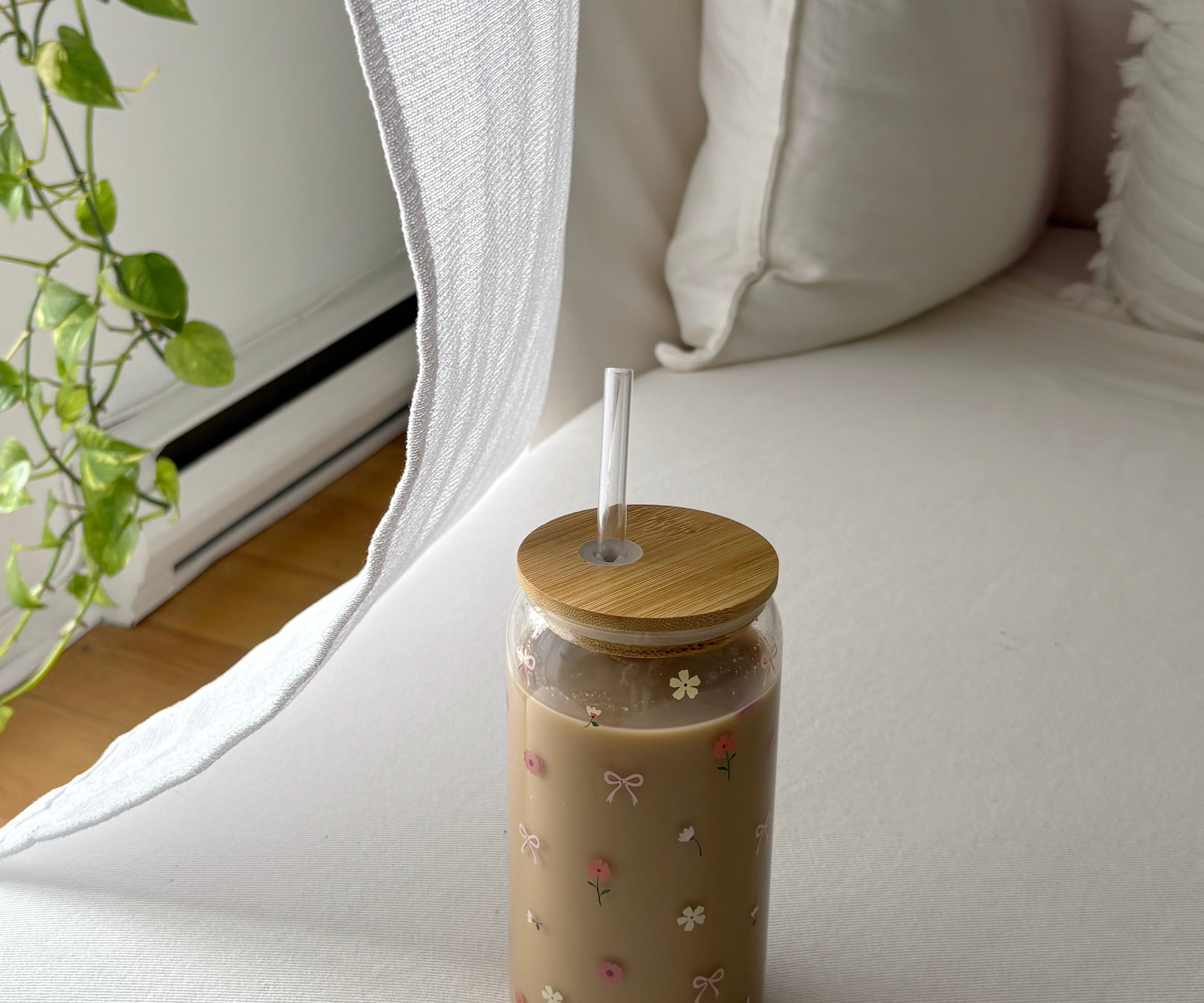 Tumbler en verre Fleurs & boucles
