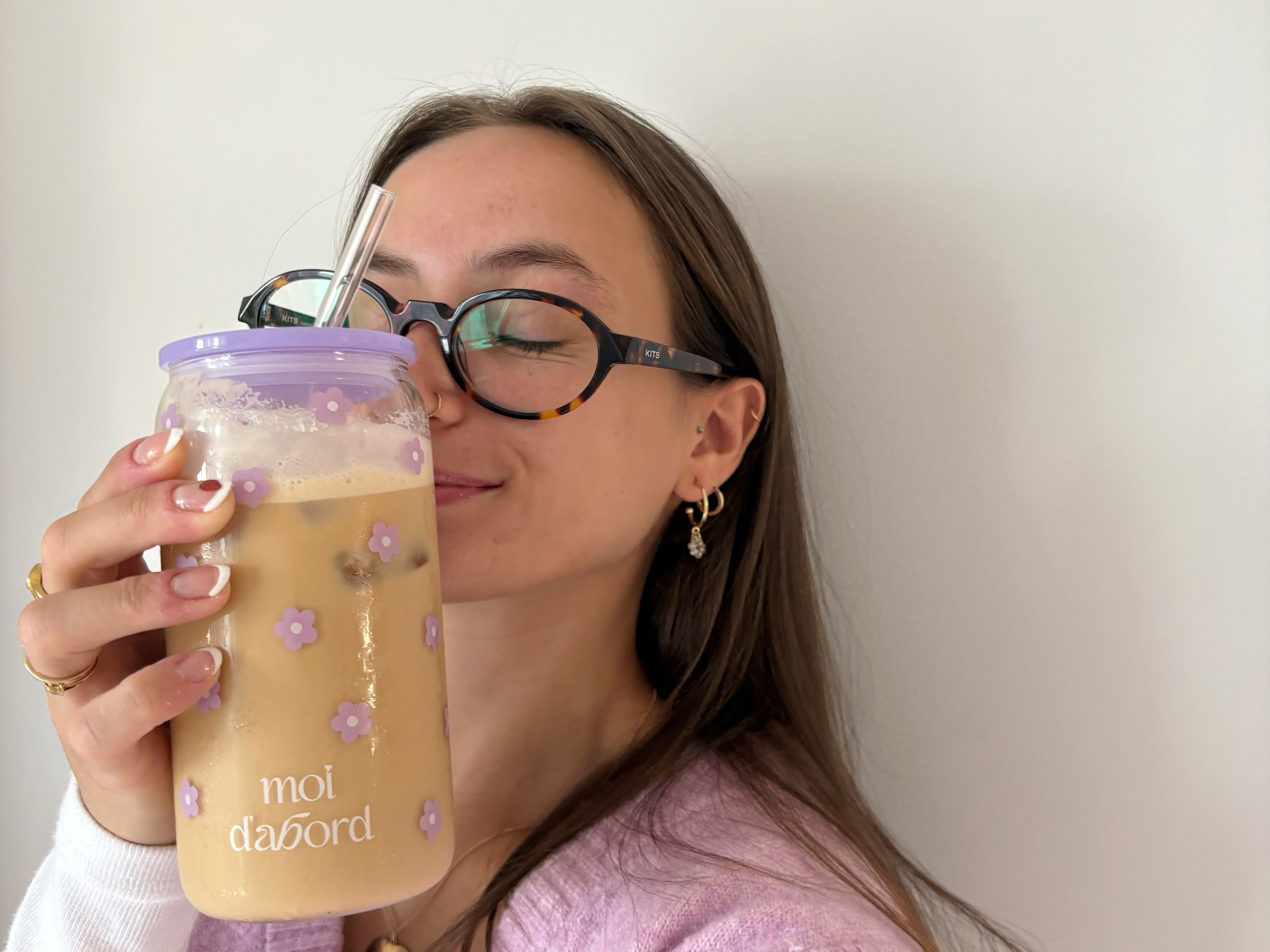Couvercle mauve pour tumbler