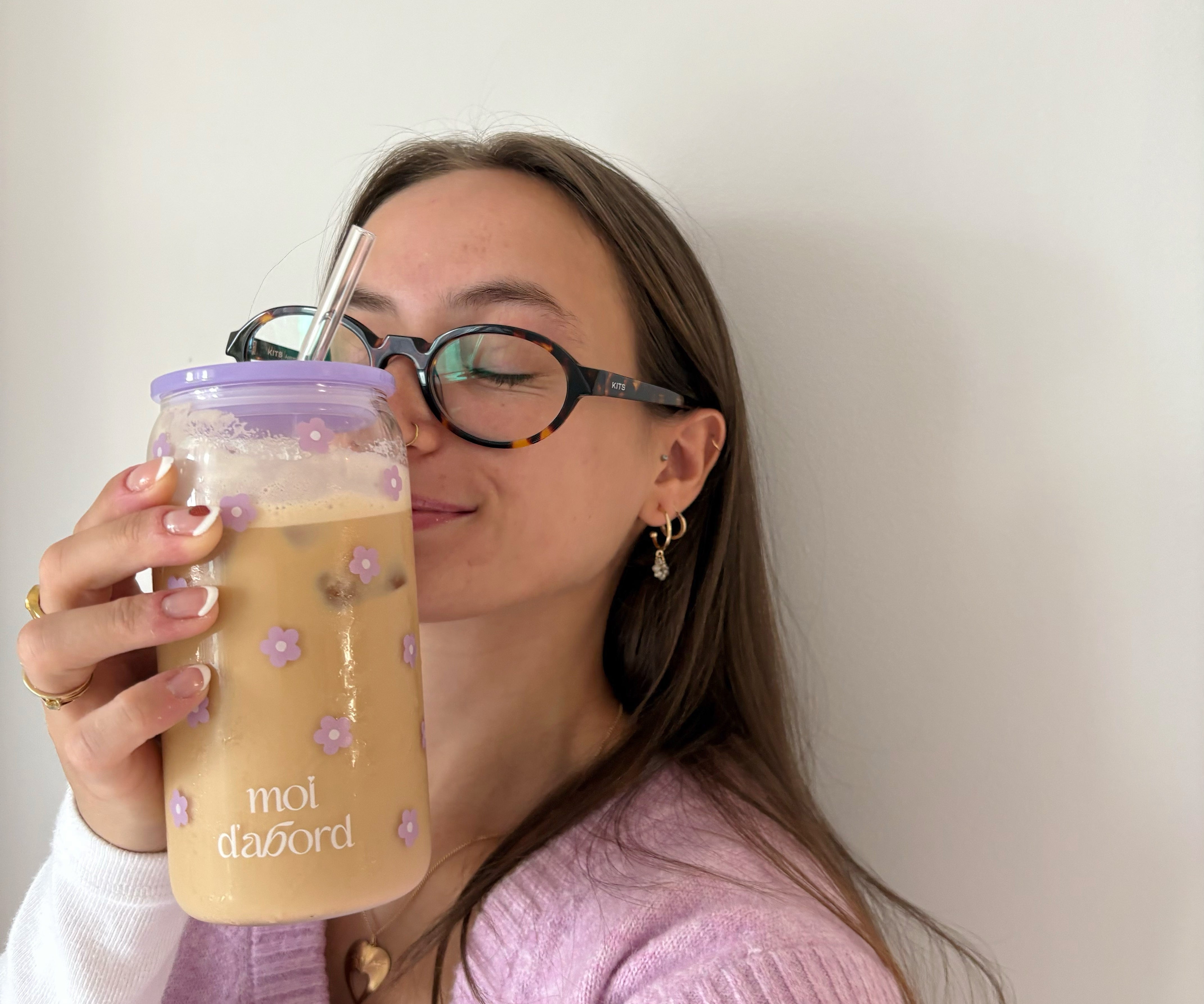 Couvercle mauve pour tumbler