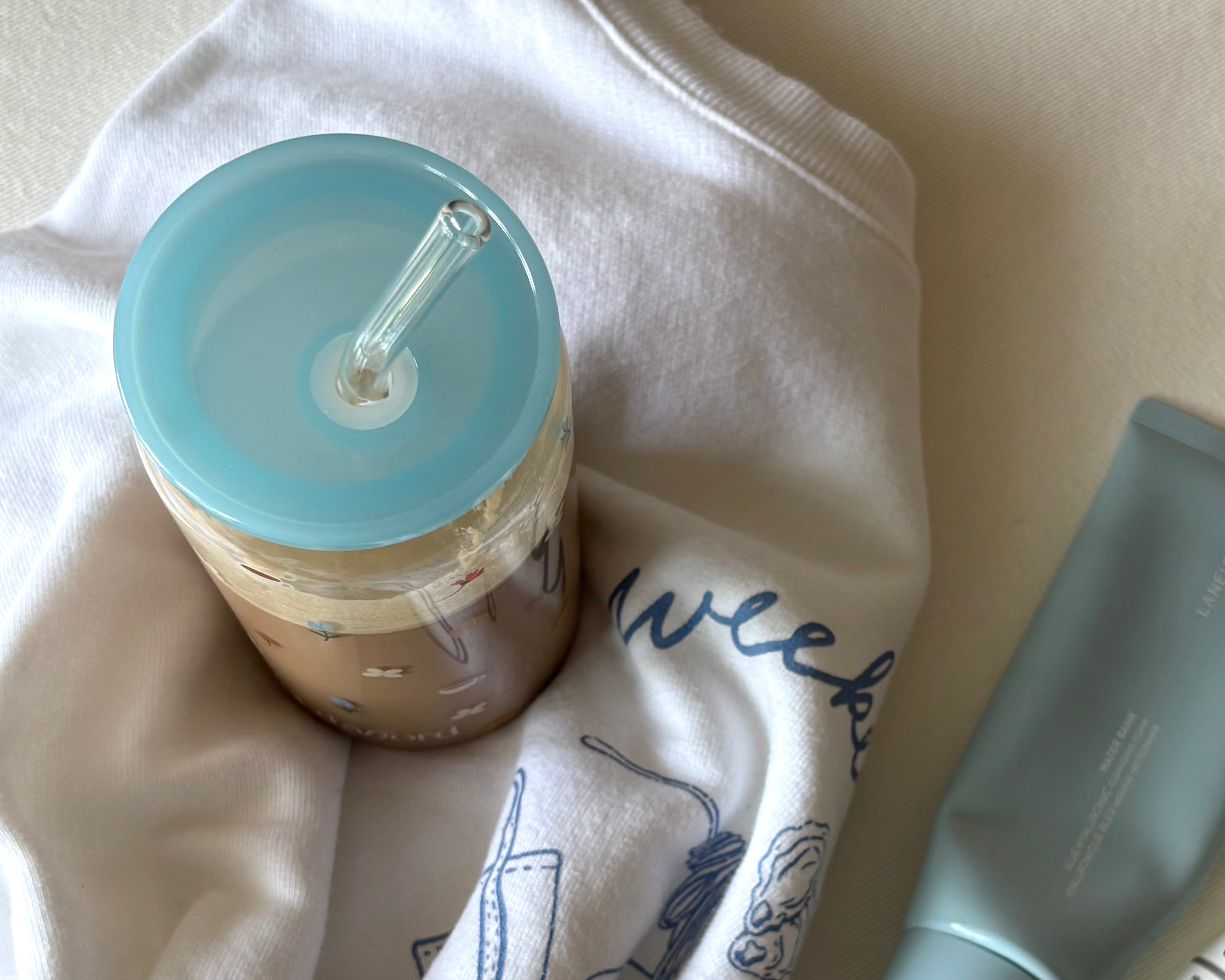 Couvercle bleu pâle pour tumbler