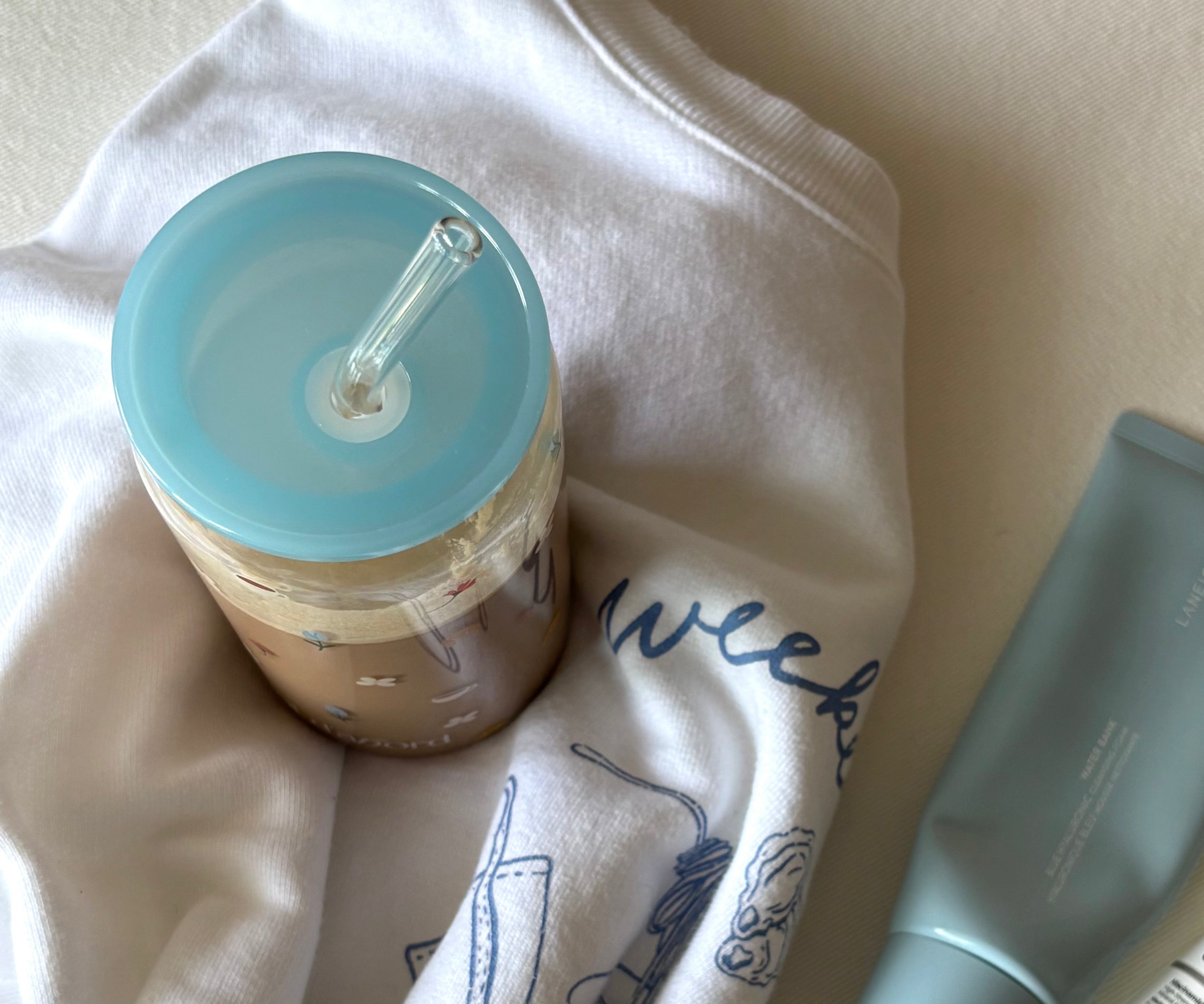 Couvercle bleu pâle pour tumbler