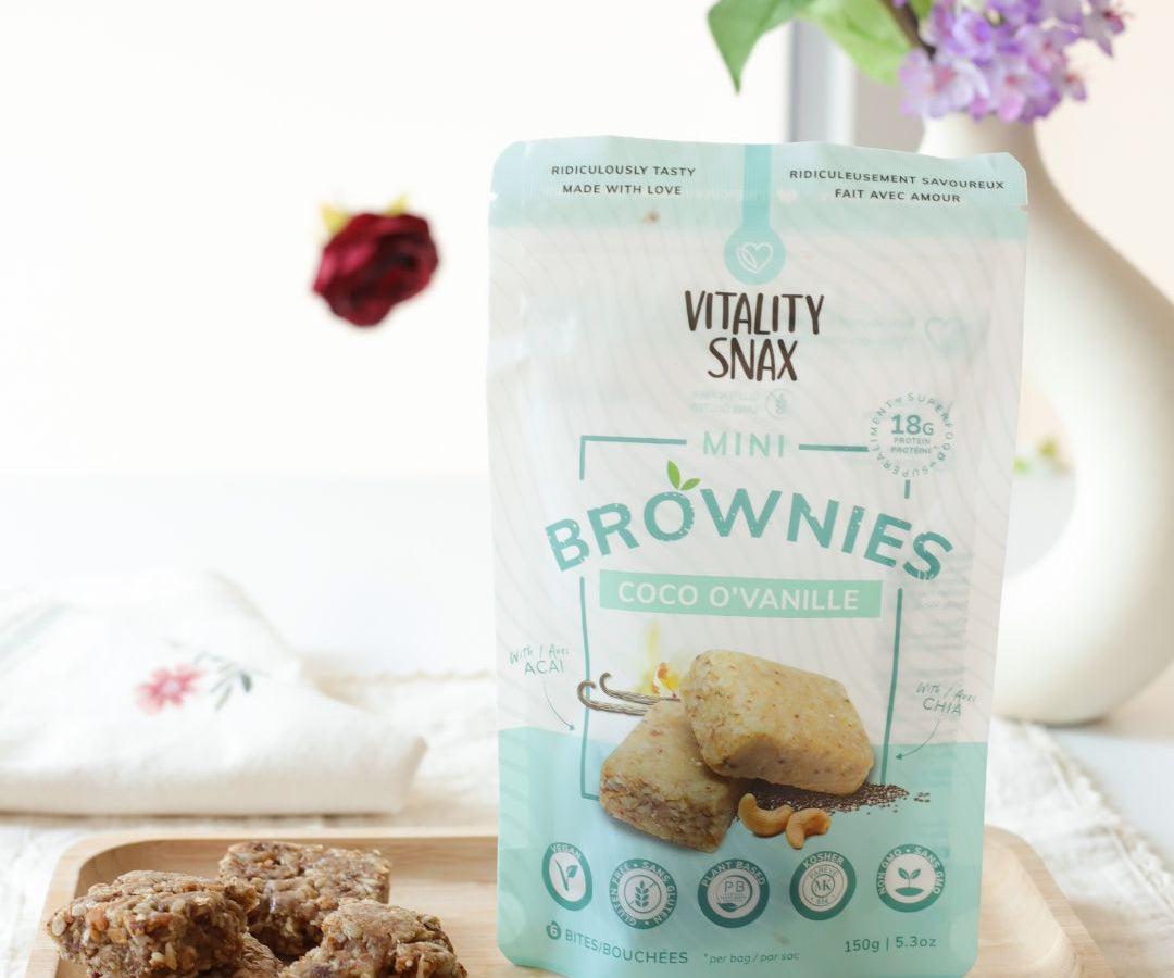 Mini brownies a la vanille vegetaliens - VitalitySnax