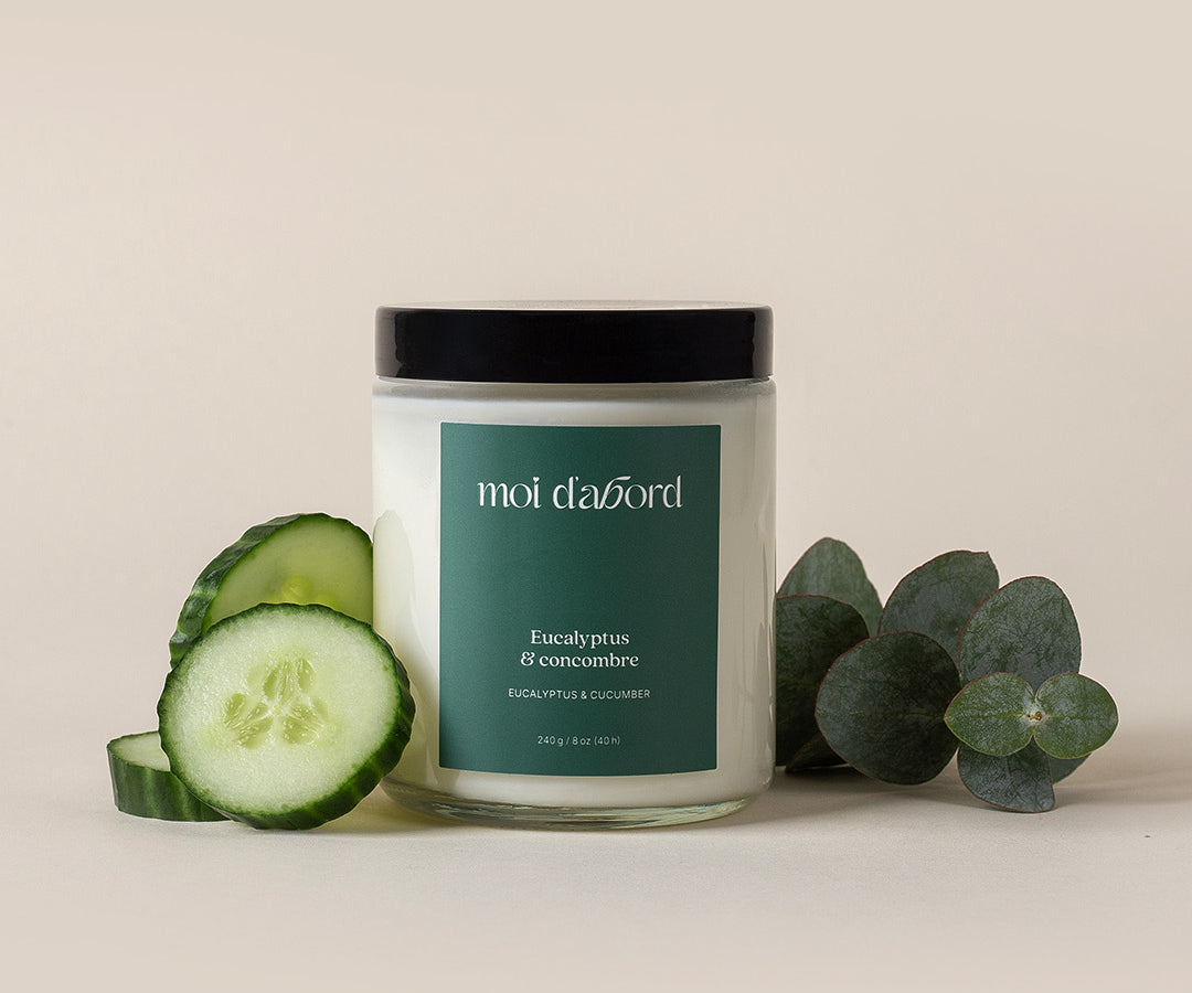 Bougie de soja québécoise - Eucalyptus & concombre Moi d'abord