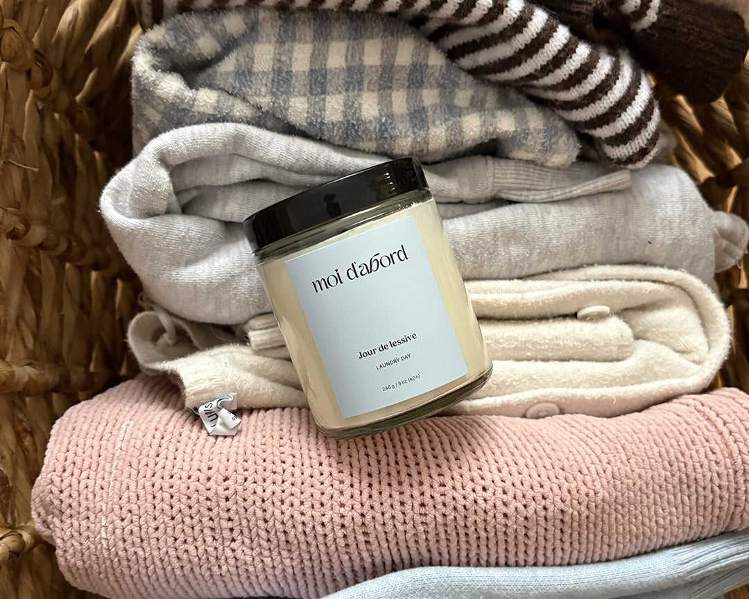Bougie de soja Jour de lessive de Moi d’abord fabriquée au Québec