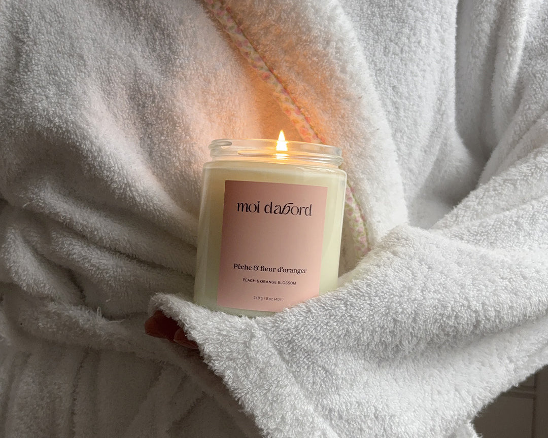 Bougie de soja Pêche & fleur d'oranger Moi d'abord