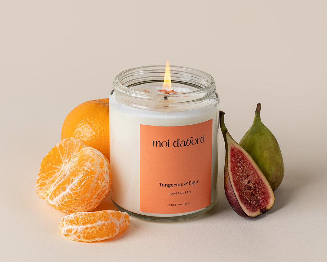 Bougie de soja Tangerine & figue de Moi d’abord fabriquée au Québec