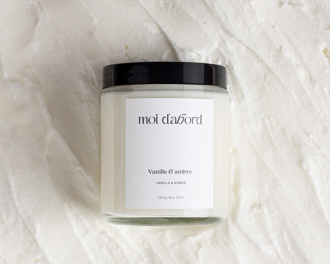 Bougie québécoise de soja - Vanille & ambre Moi d'abord