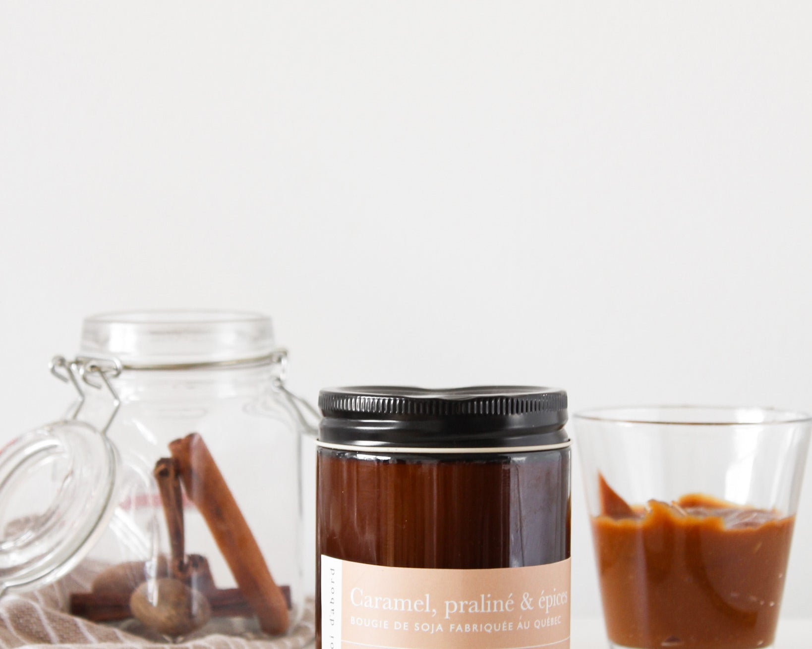 Bougie de soja – Caramel, praliné & épices
