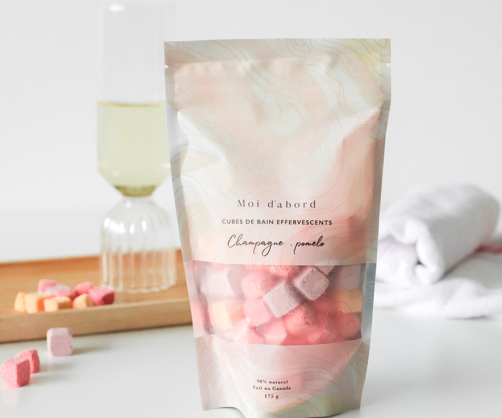 Cubes de bain effervescents – Champagne & pomelo